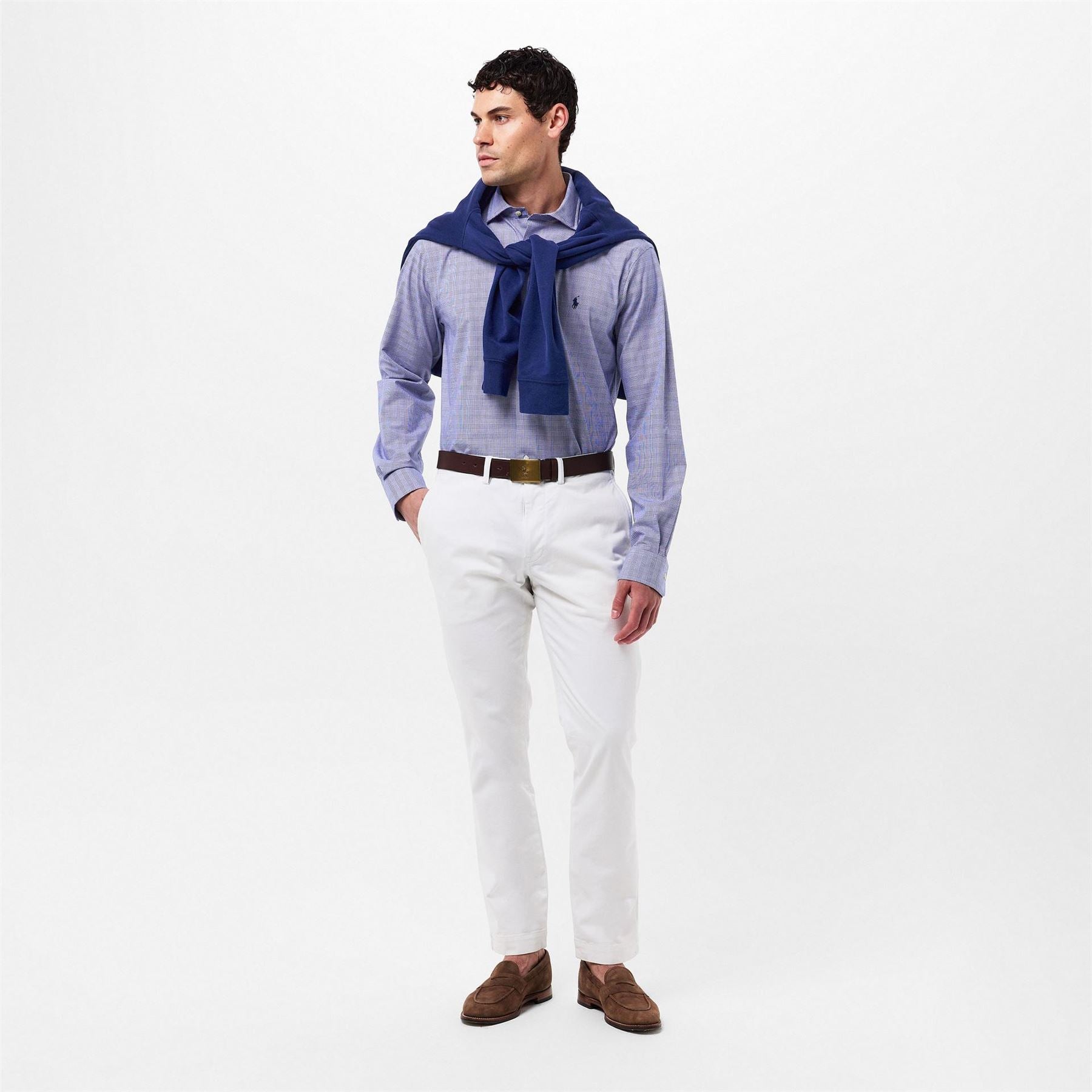 Polo Ralph Lauren Poplin Check Regular Fit Point Collar Cuff Sleeve Shirt