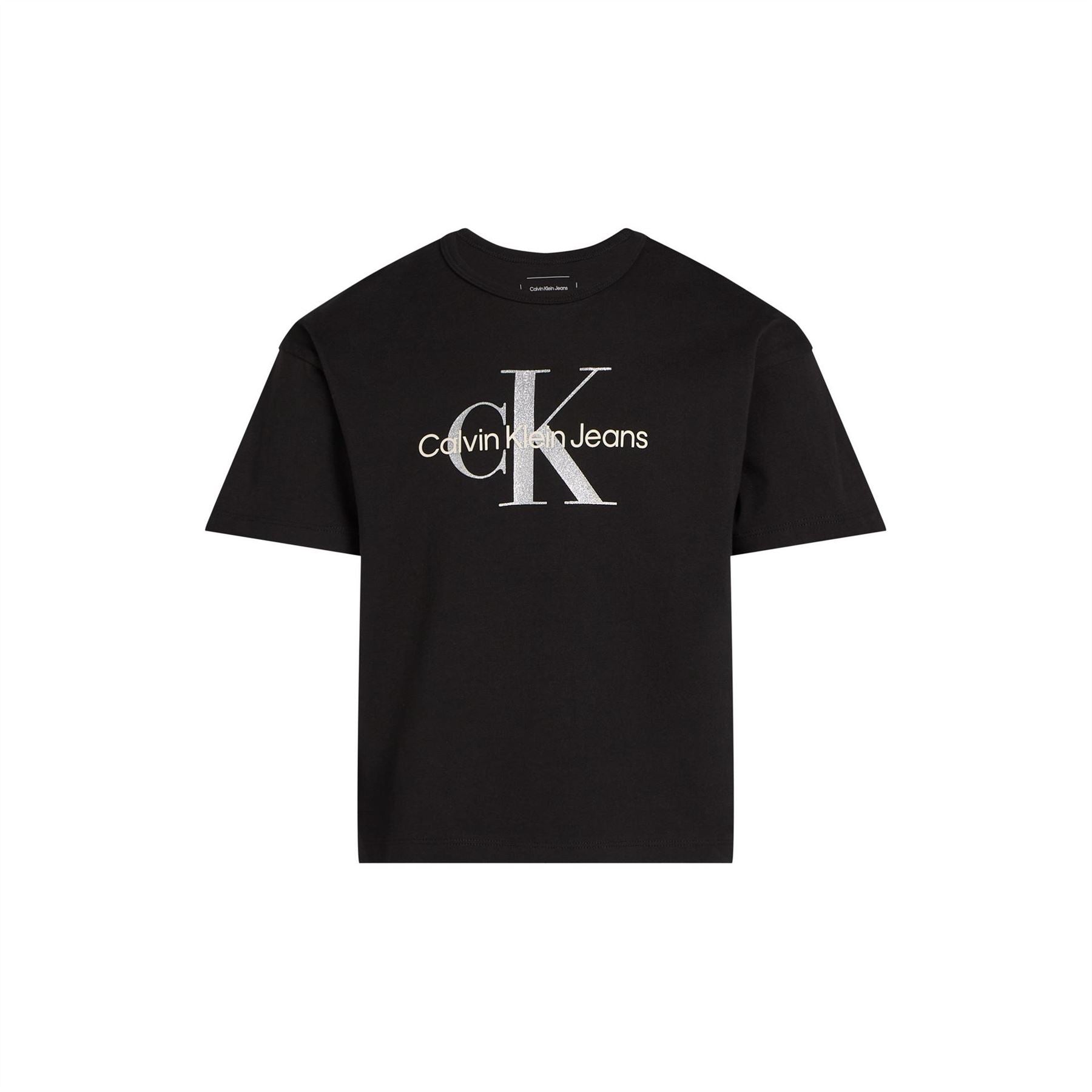 Calvin Klein Jeans Regular Fit Glitter Short Sleeve Crew Neck T-Shirt