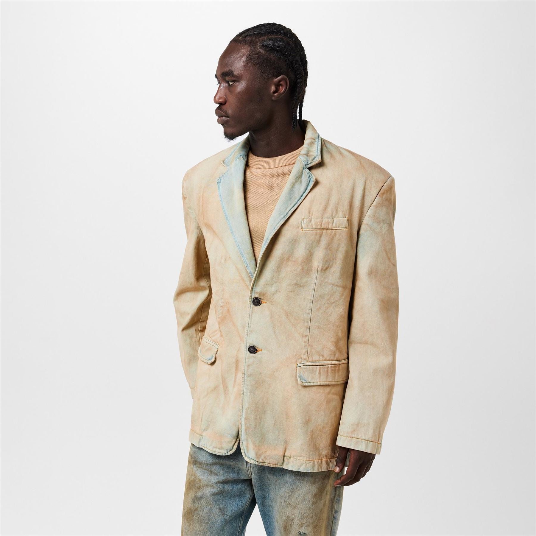 Diesel Structured Button Front Denim Jacket