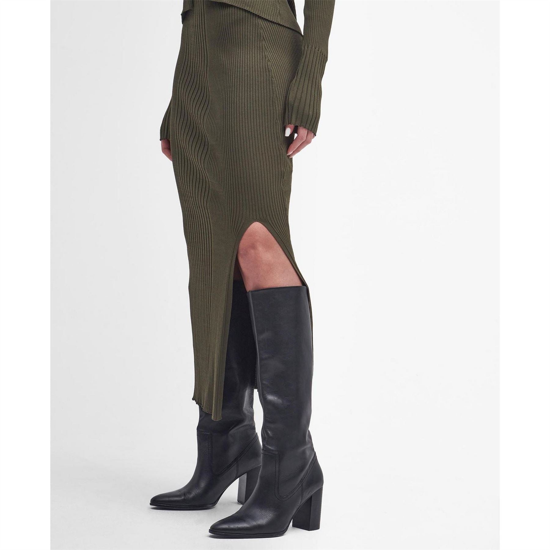 Barbour International Knitted Midi Skirt