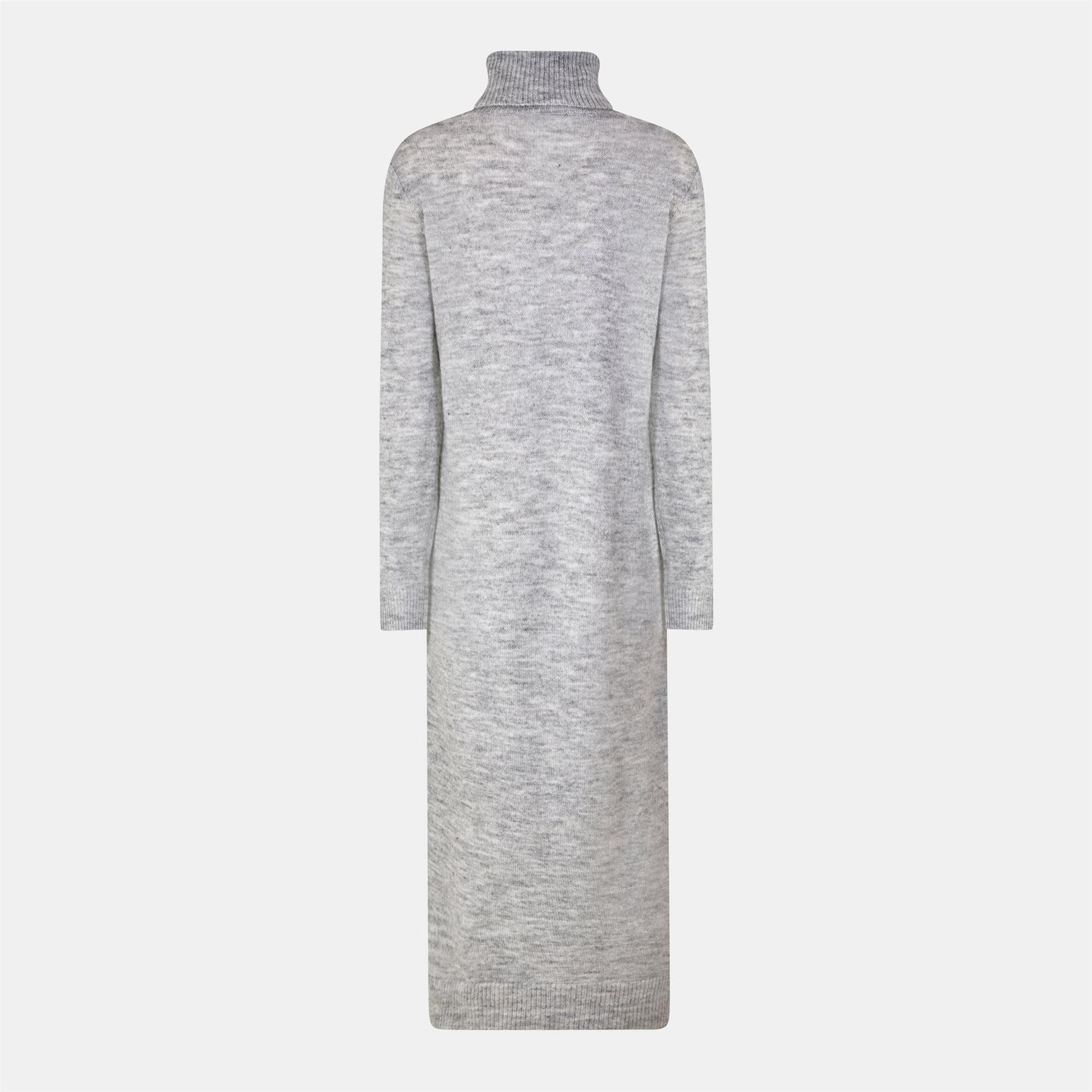 Pieces Knit Turtleneck Long Sleeve Midi Sweater Dress