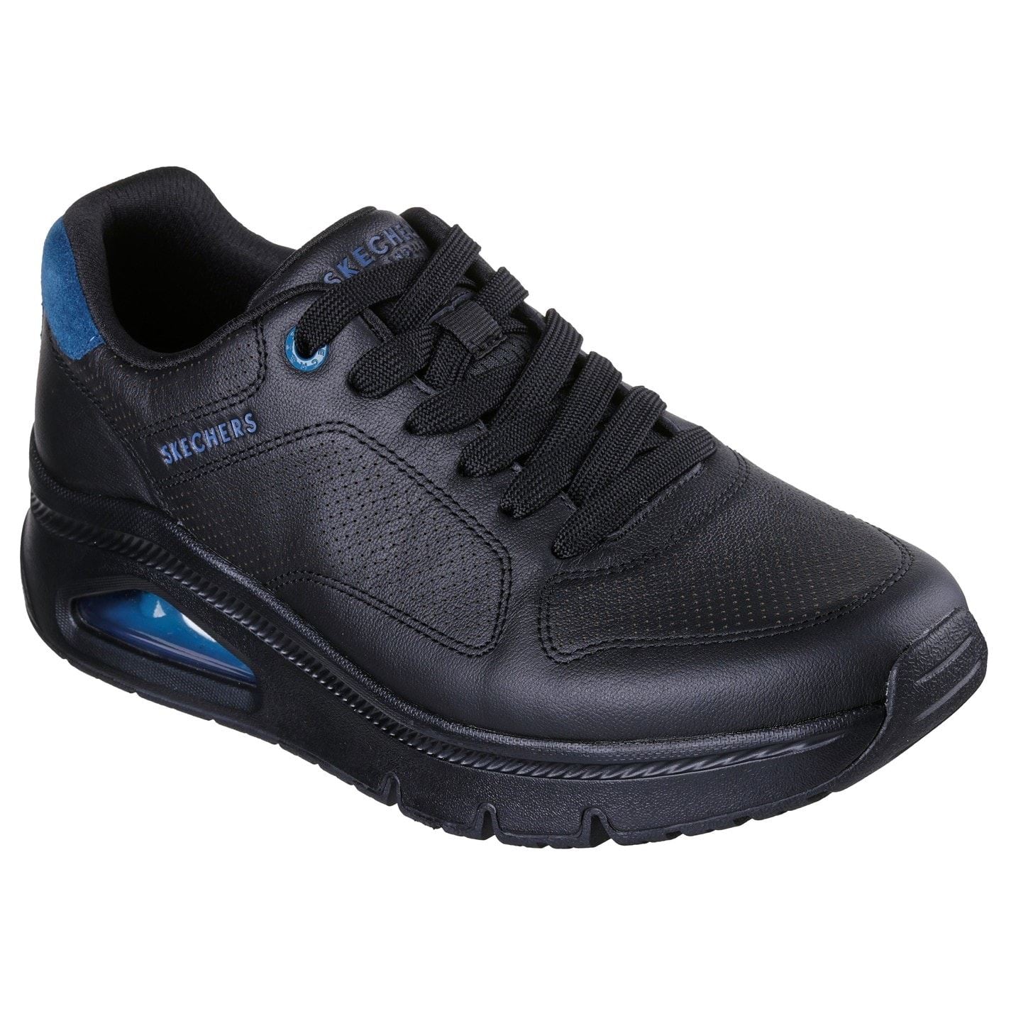 Skechers Mens Leather With Deco Stitch Fashion La Low Top Trainers