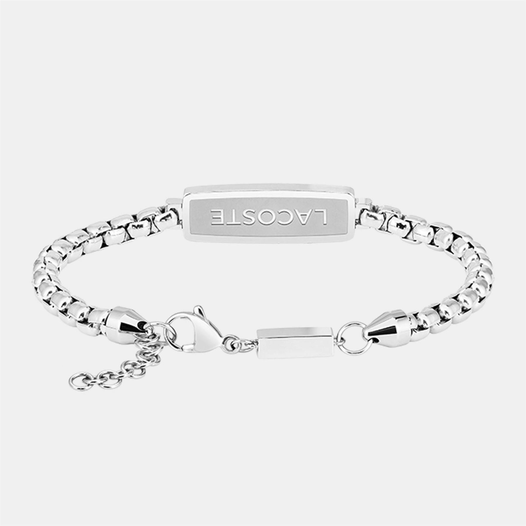 Lacoste Mens District Stainless Steel Reversible Pendant Bracelet
