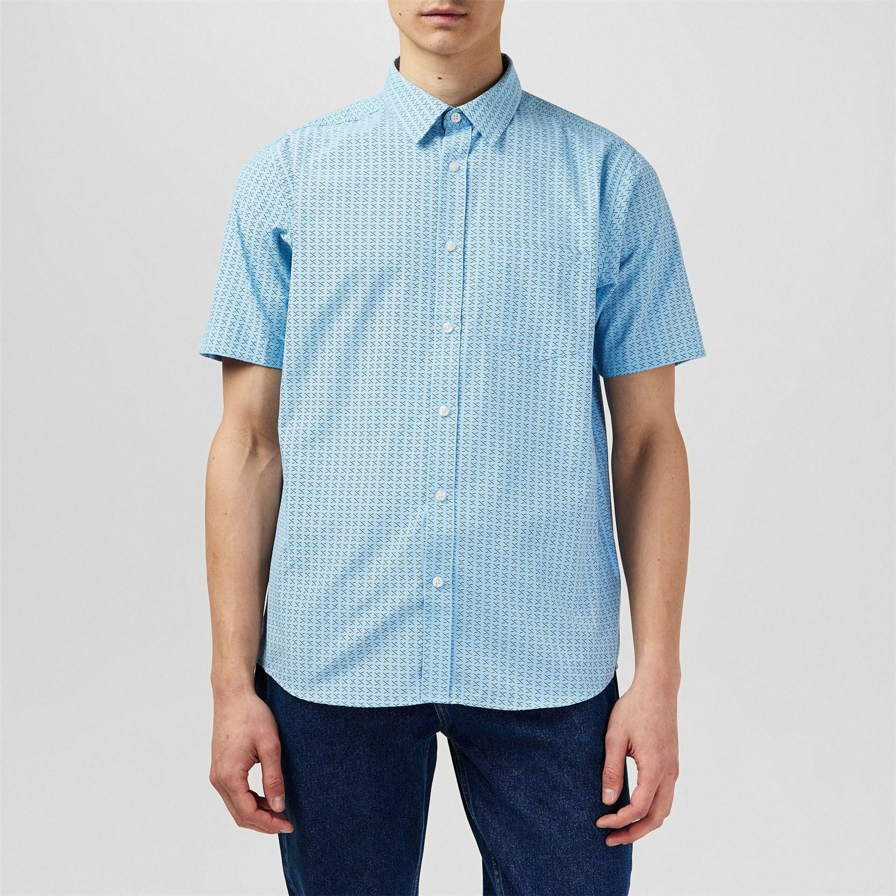 Fabric Mens Short Sleeve Poplin Shirt