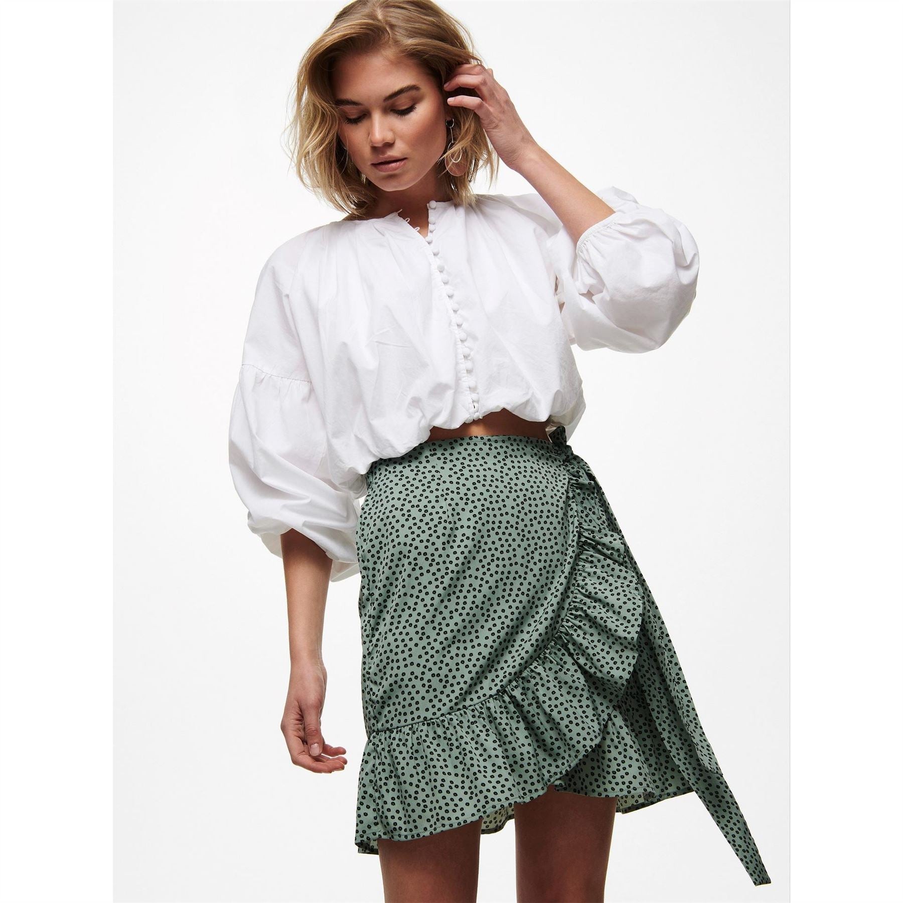Only Print Wrap Skirt