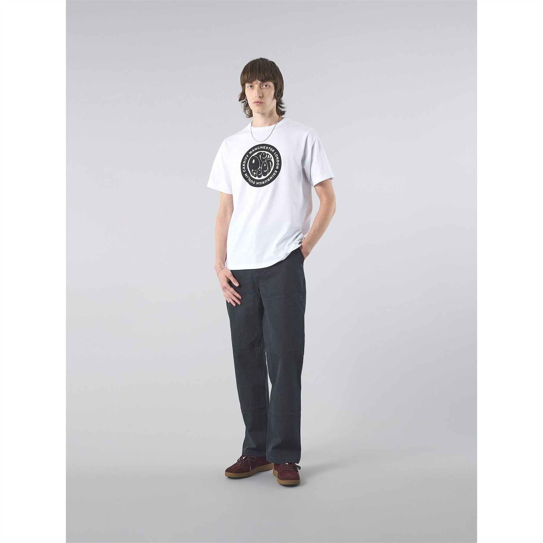 Pretty Green Tour Logo Print Regular Fit Crew Neck T-Shirt
