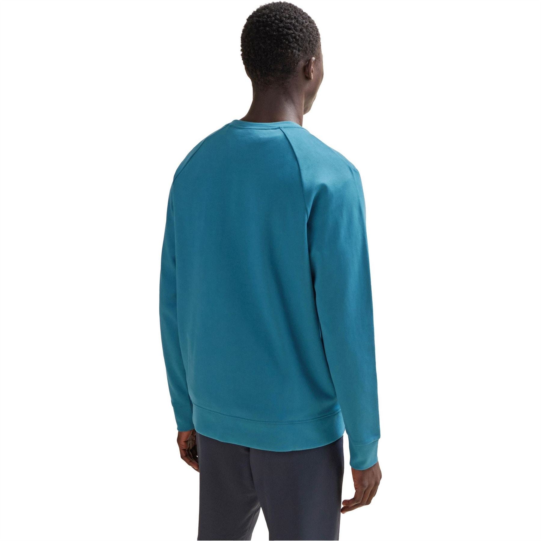 Boss Crew Neck Ribbed Collar Raglan Sleeve Sweatshirt