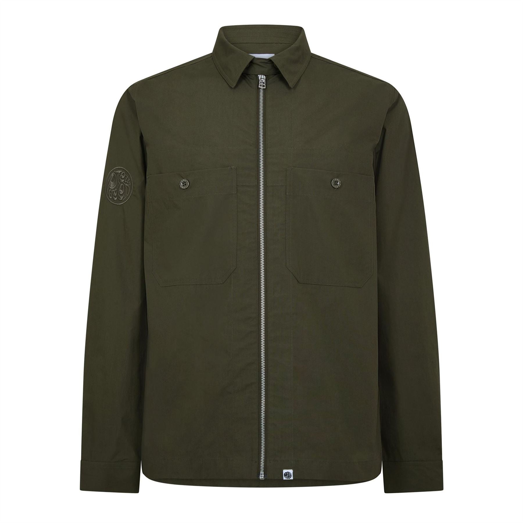 Pretty Green Boston Solid Patterned Snap Button Chest Pocket Overshirt