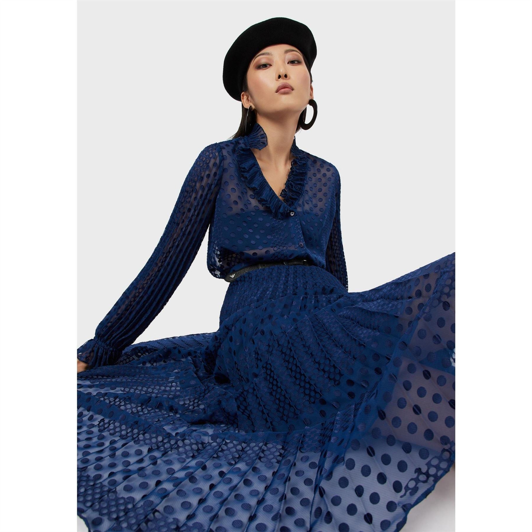 Emporio Armani Plet Maxi A-Line Skirt