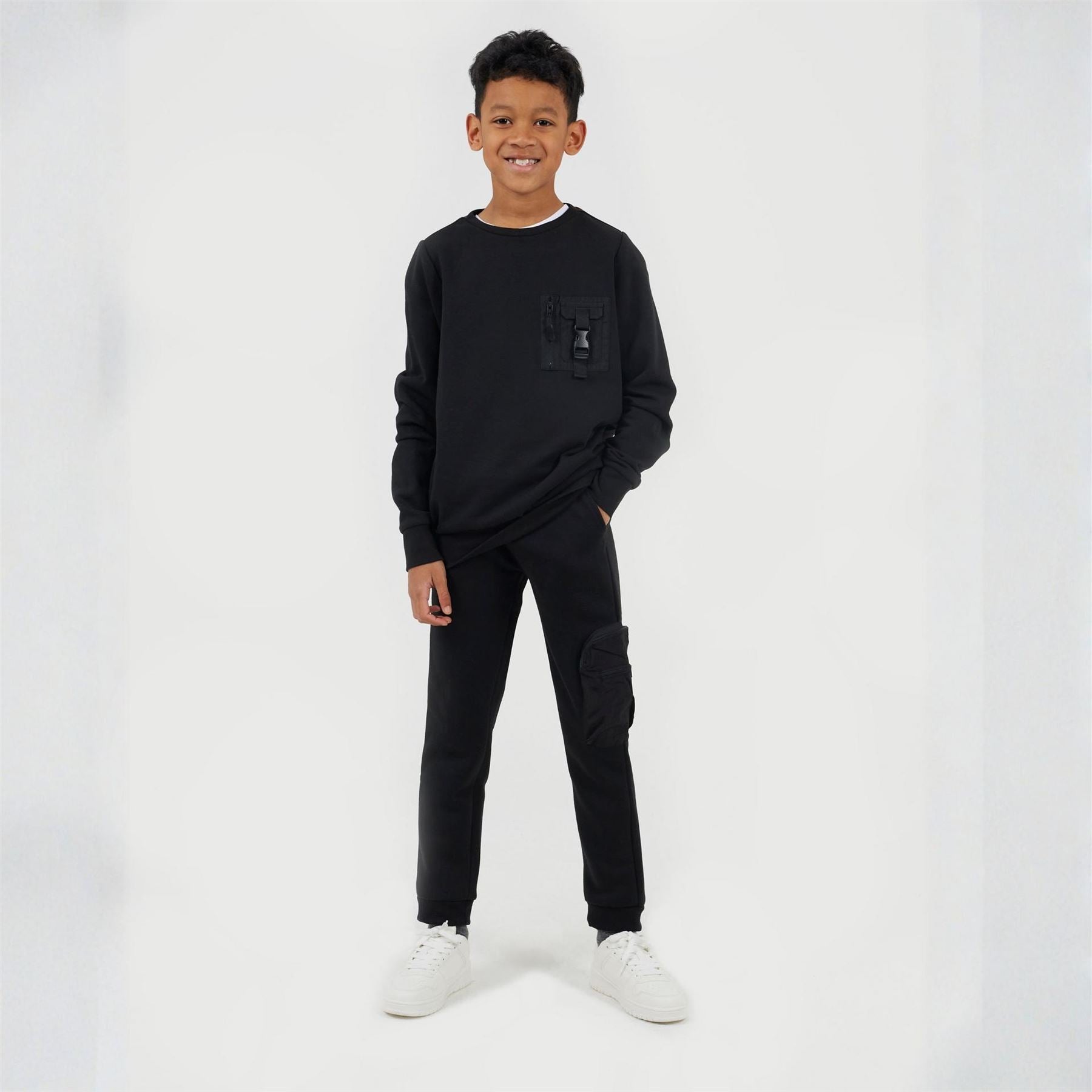 Brave Soul Crew Neck Long Sleeve Sweatshirt with Chest Pocket