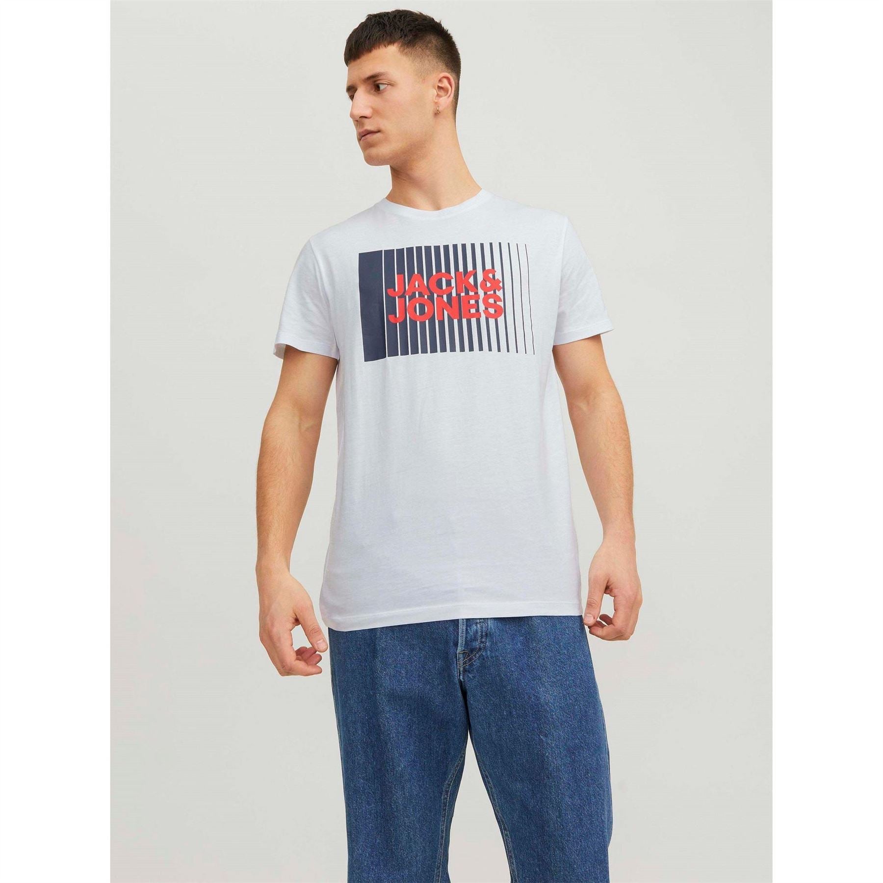 Jack and Jones Mens Logo Play Short Sleeve T-Shirt