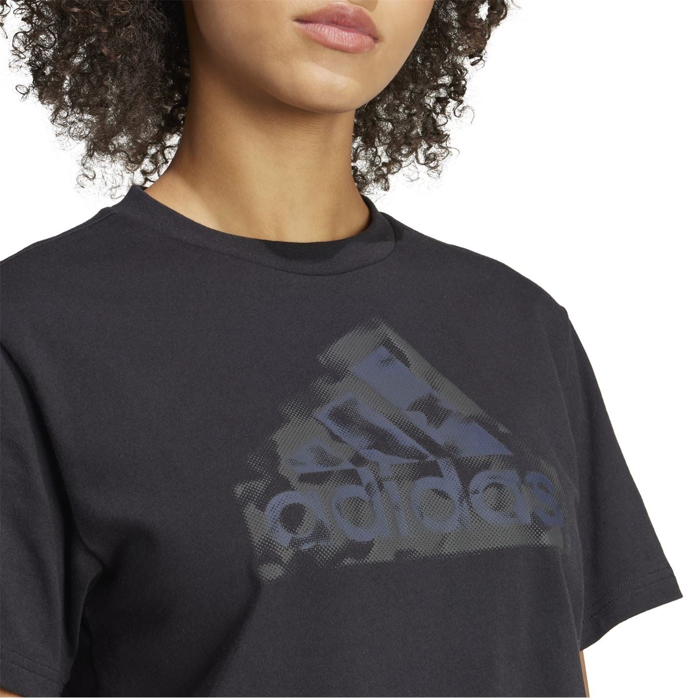 adidas Logo Print Crew Neck Short Sleeve Jersey T-Shirt