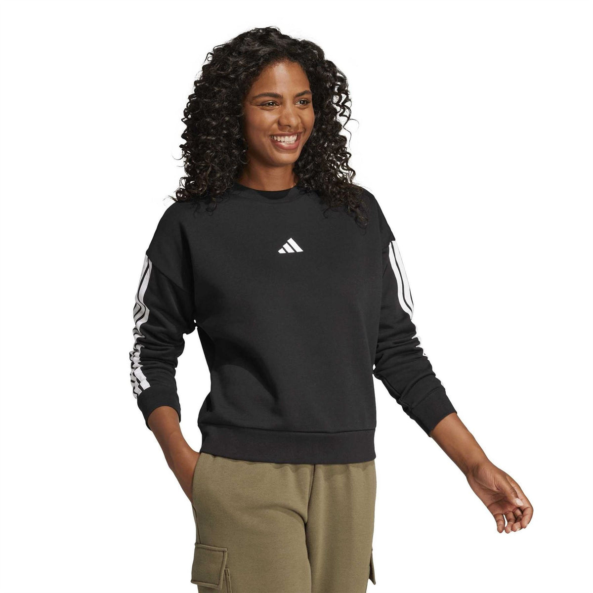 adidas Womens Studio Lounge 3 Stripes Sweatshirt