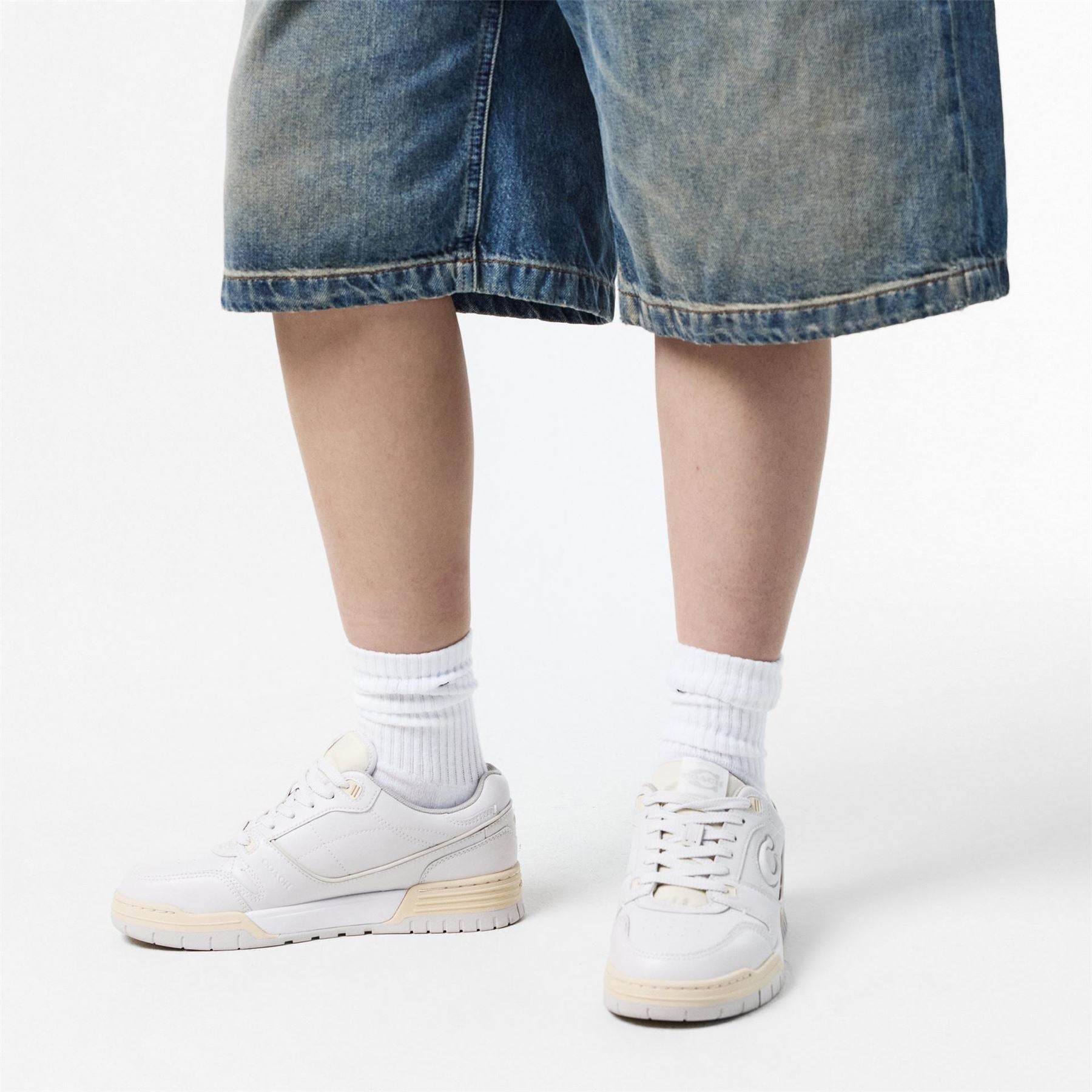 Coach Color Block Embossed Logo Lace-Up Trainers