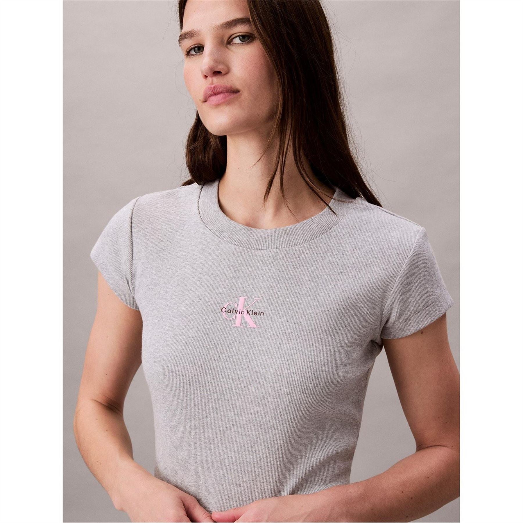 Calvin Klein Jeans Baby Slim Fit Cropped Crew Neck T-Shirt