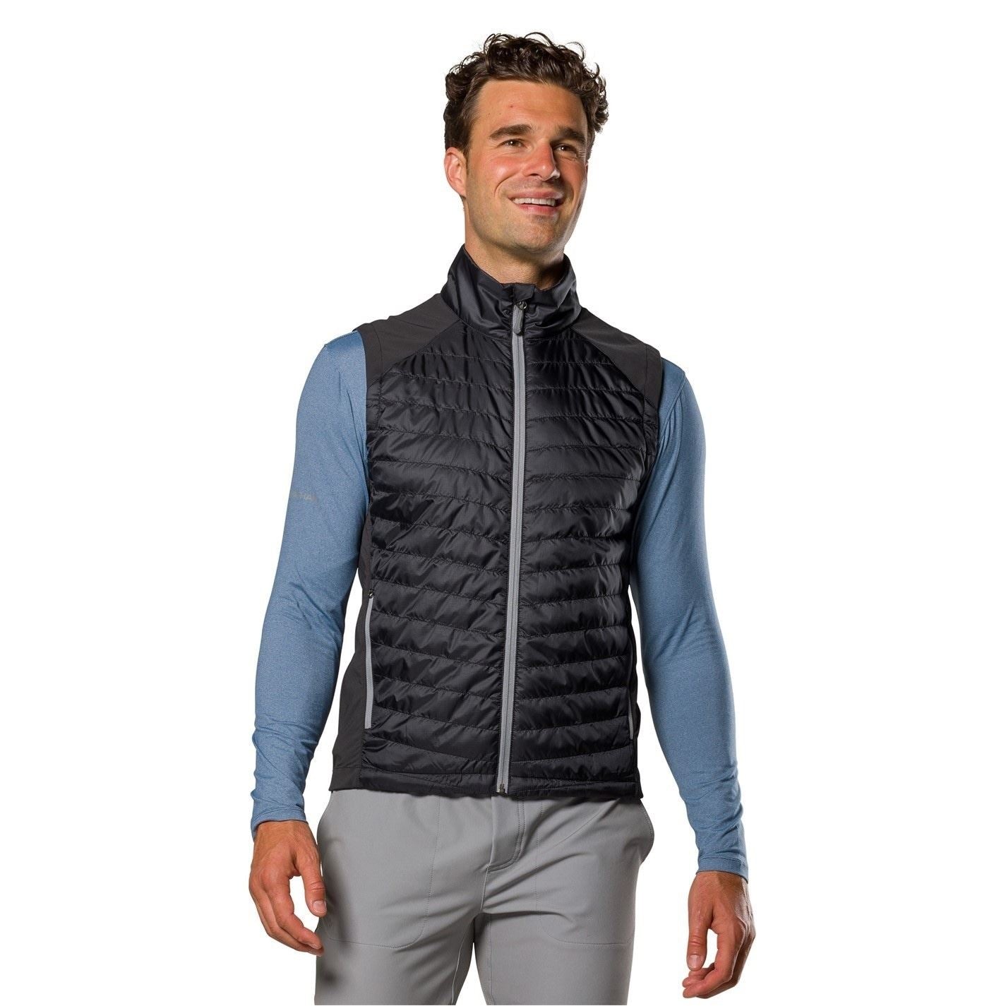 Nathan Solid Patterned Zipped Pocket Performance Vest