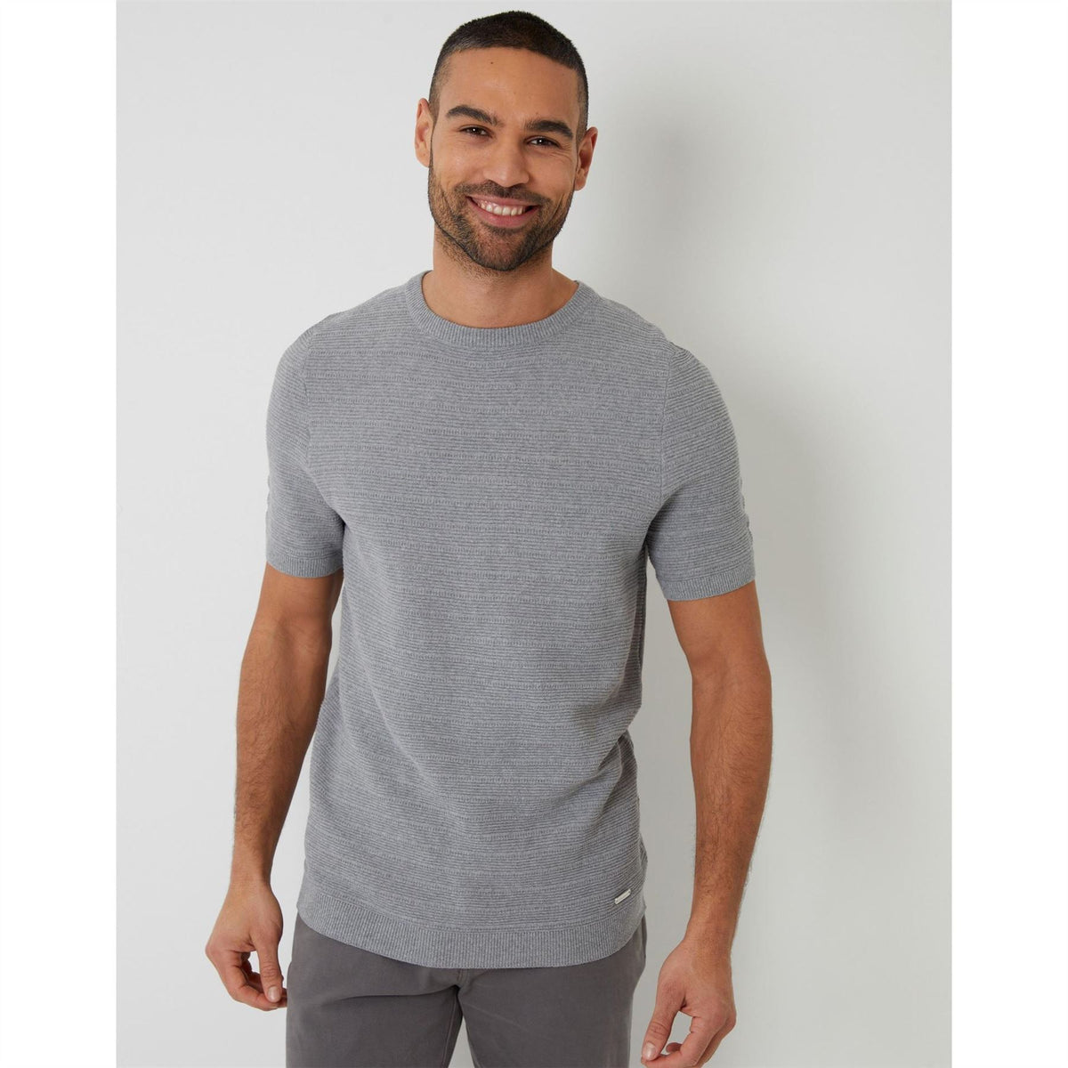 Threadbare Crew Neck Ribbed Collar Short Sleeve T-Shirt