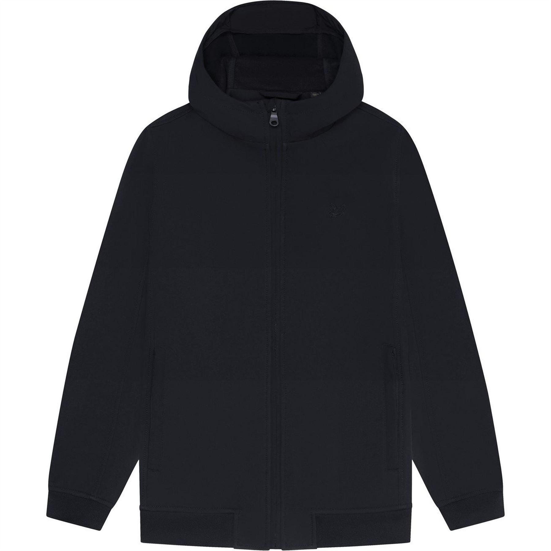 Lyle and Scott Solid Patterned Hooded Ribbed Cuff Softshell Jacket