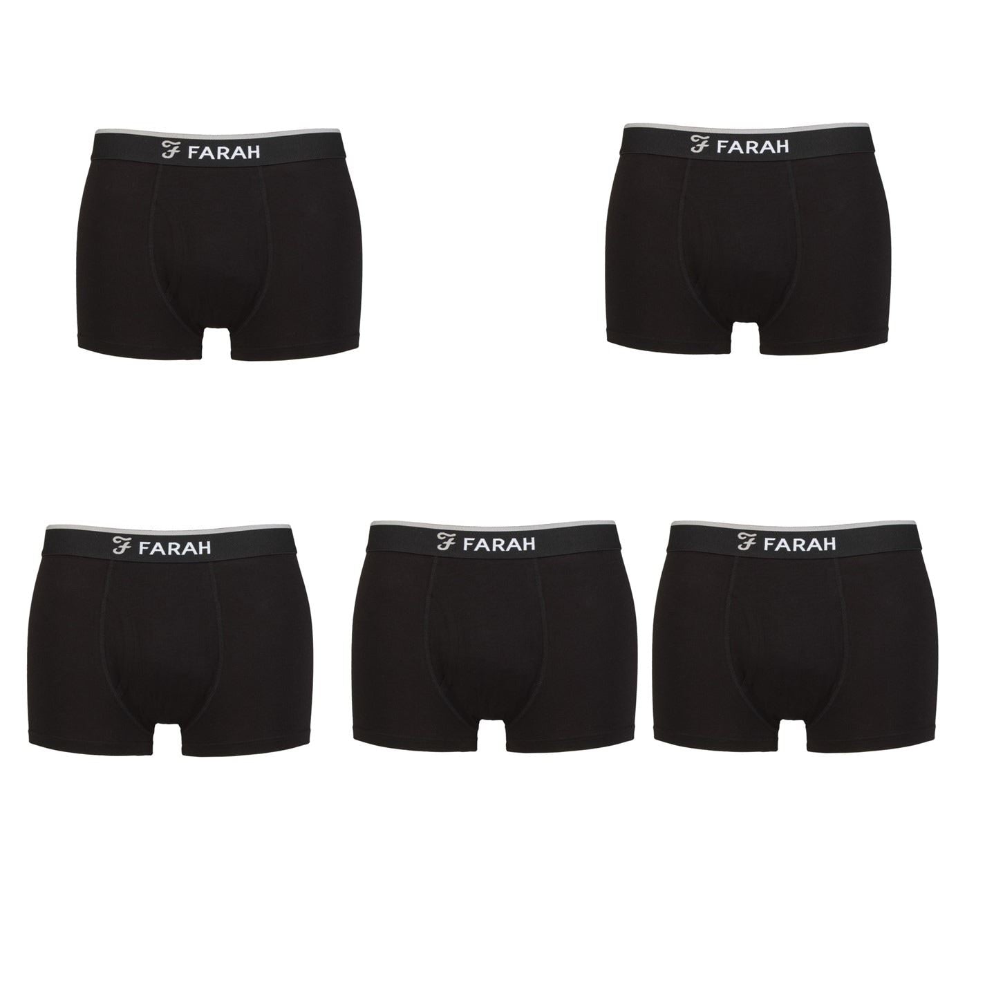 Farah 5 Pack Plain Design Trunks