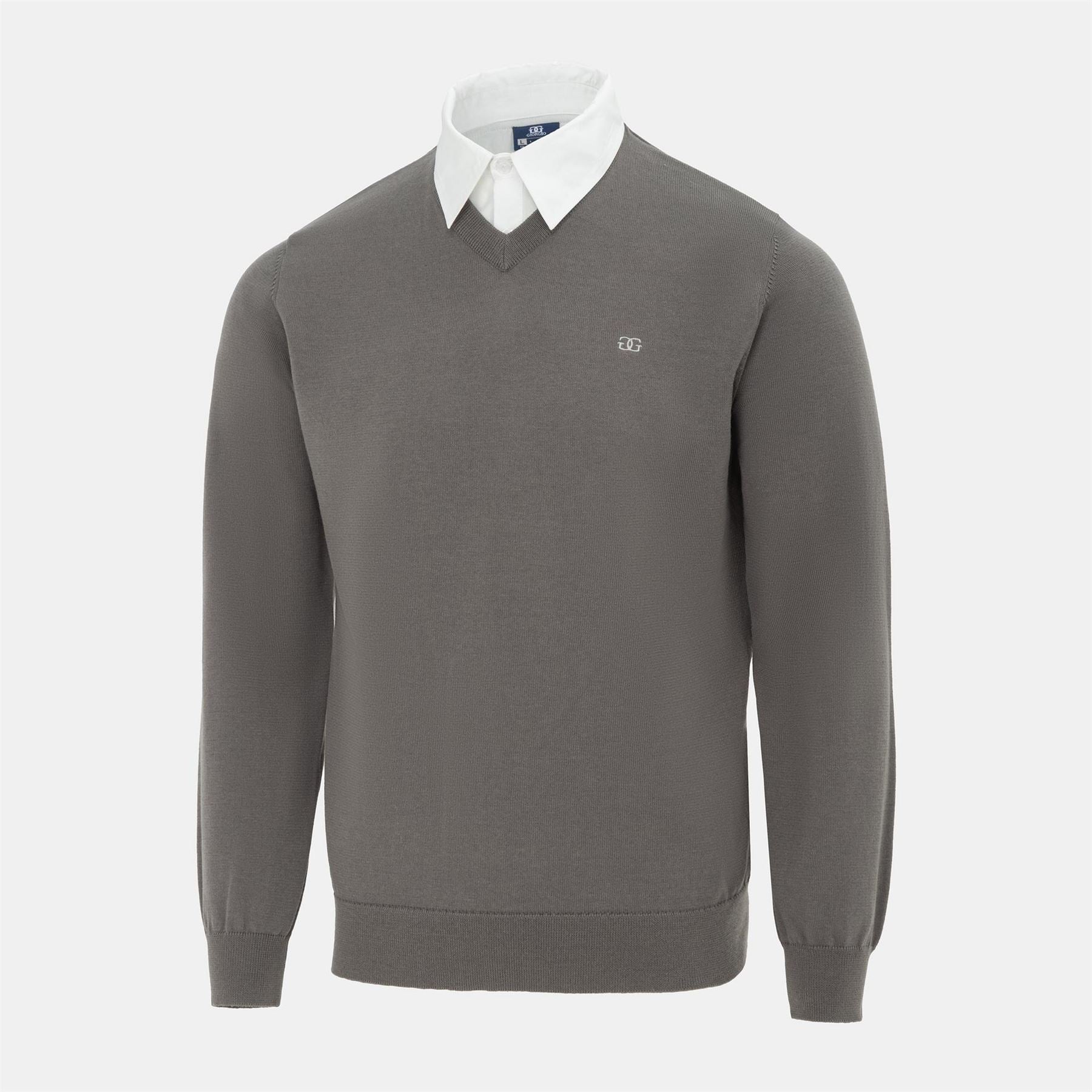 Giorgio Mens Mock V Neck Knitted Sweater