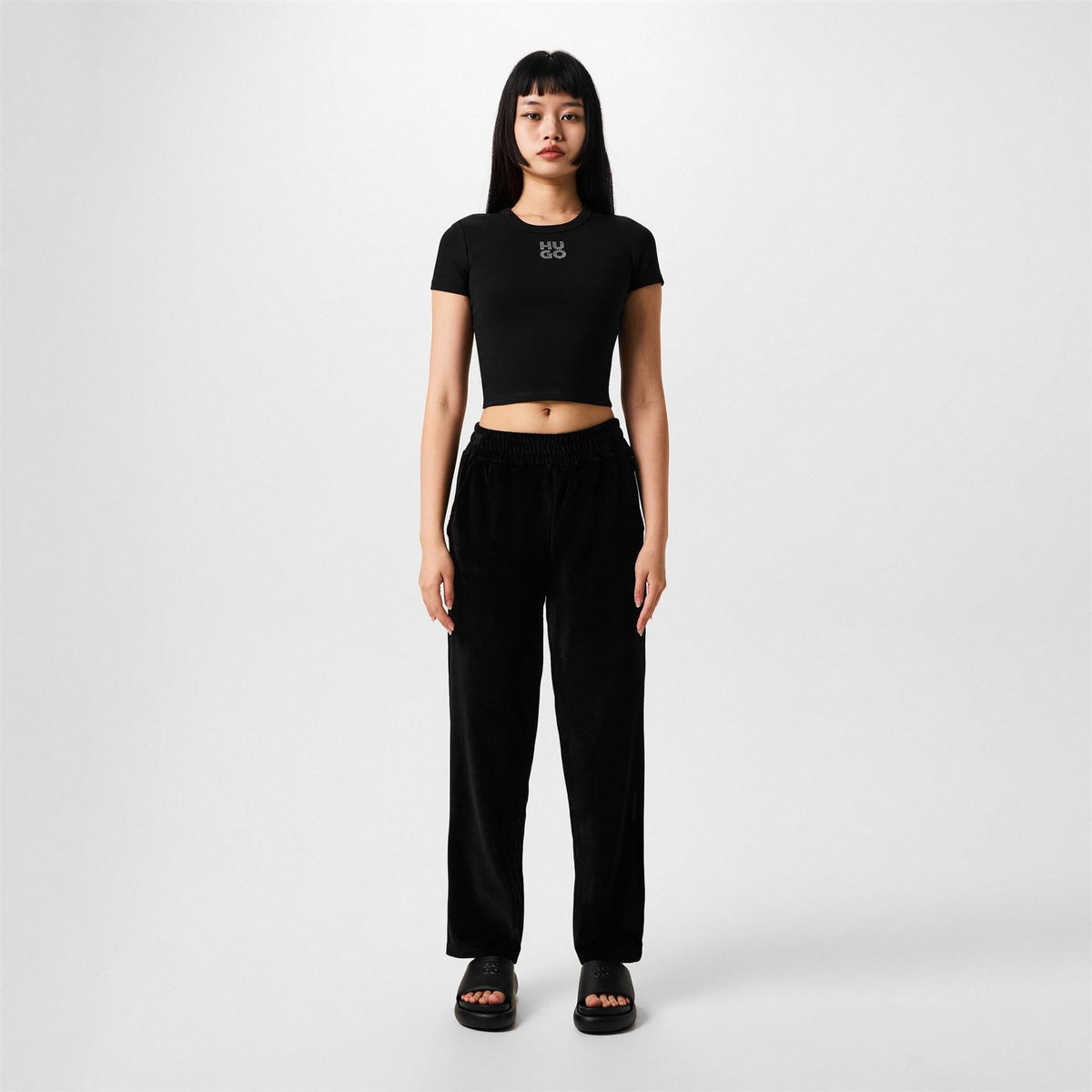 Hugo Cropped Crew Neck Relaxed Fit T-Shirt