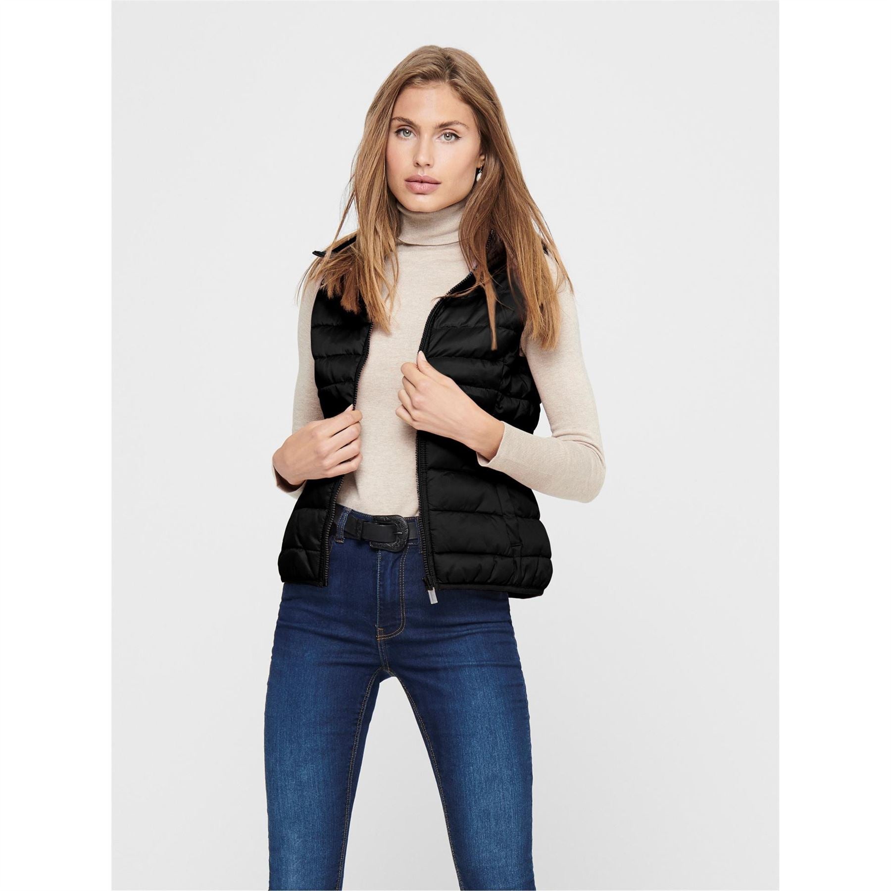Only Tahoe Full Zip Quilted Hooded Gilet