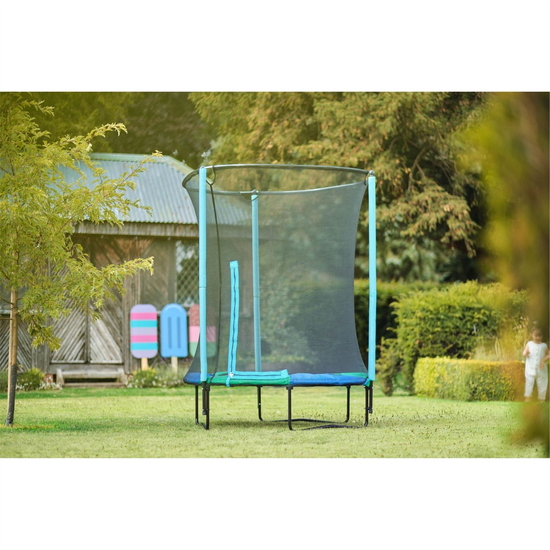 Plum Play Junior Springsafe Trampoline  And  Enclosure   Blue Green