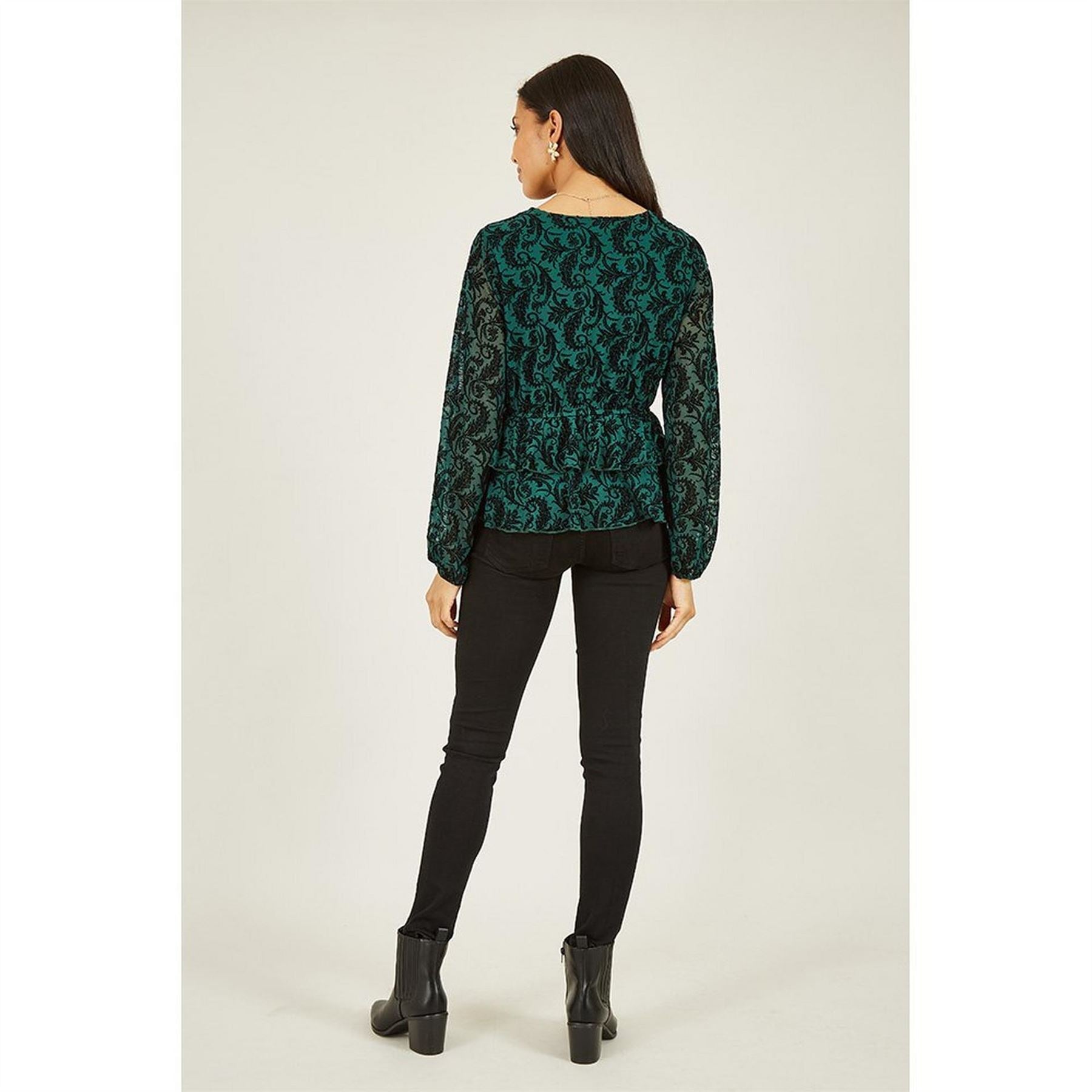 Mela London London City Velour Wrap Blouse