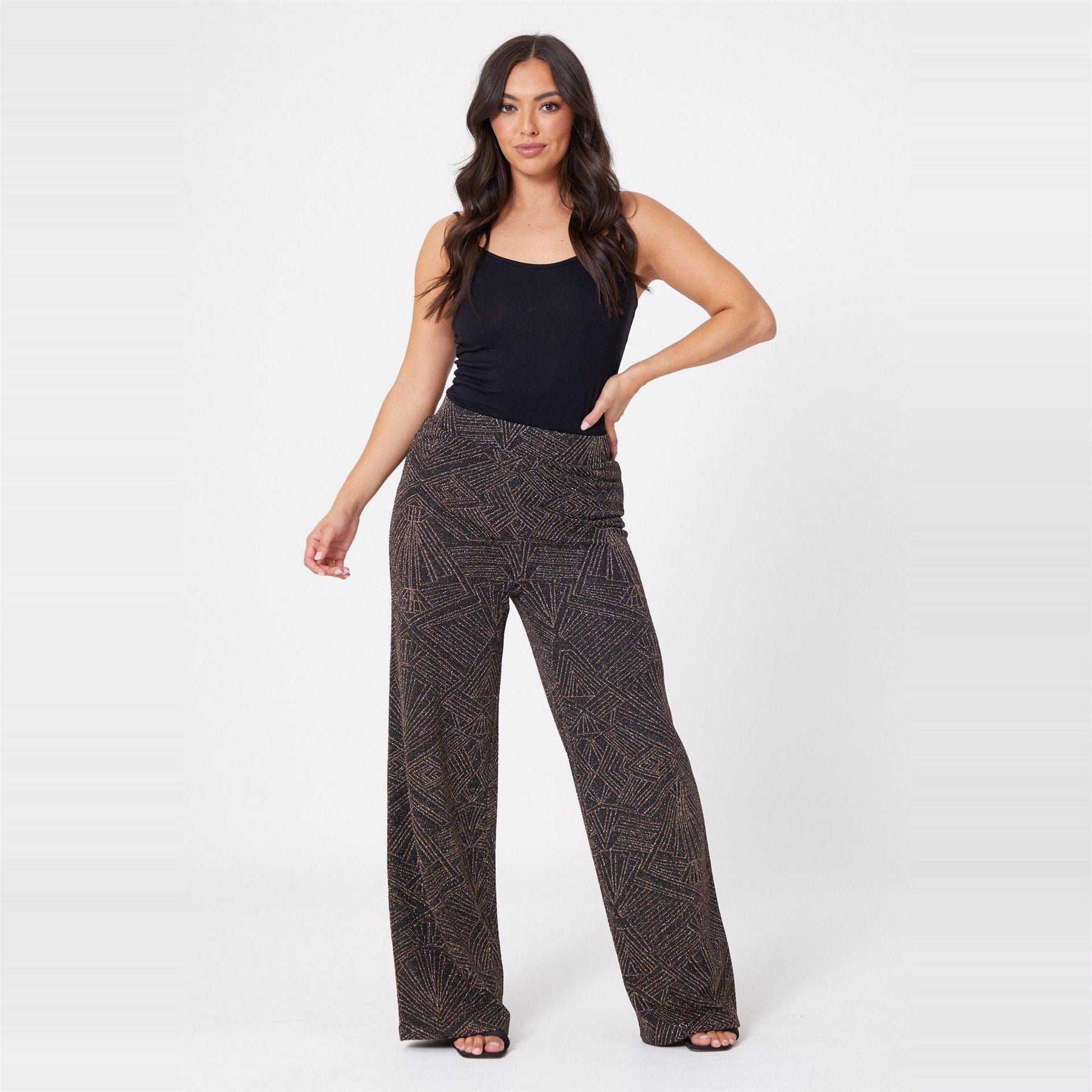 Be You Lurex Straight Leg Trouser