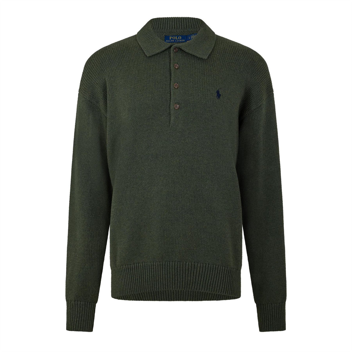 Polo Ralph Lauren Shaker Knit Cotton Long Sleeve Polo Shirt