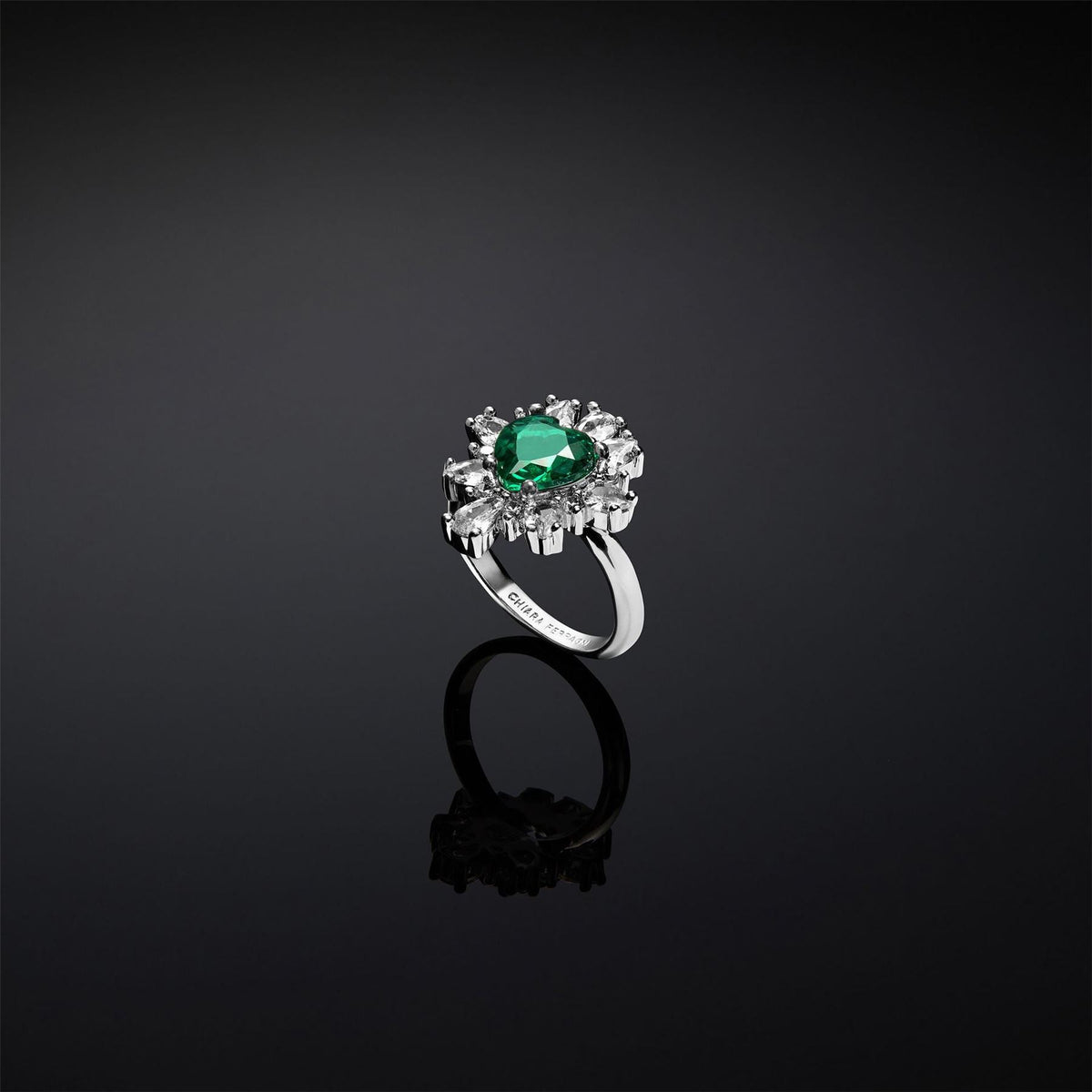Chiara Ferragni Emerald Band Ring with Crystal