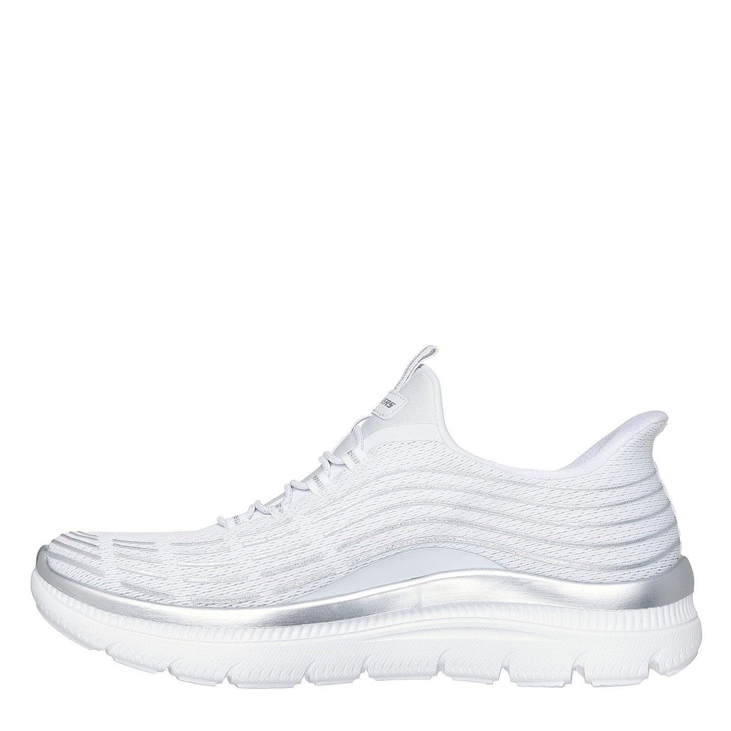 Skechers Womens Mesh Bungee Glitter 3d Print Integr Slip On Trainers