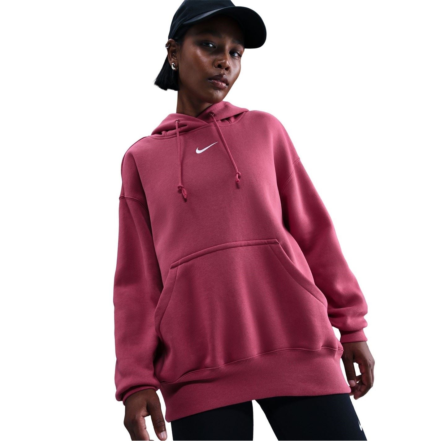 Nike Phoenix Fleece Oversize Fit Drop Shoulder Long Sleeve Hooded Neck Sweatshirt