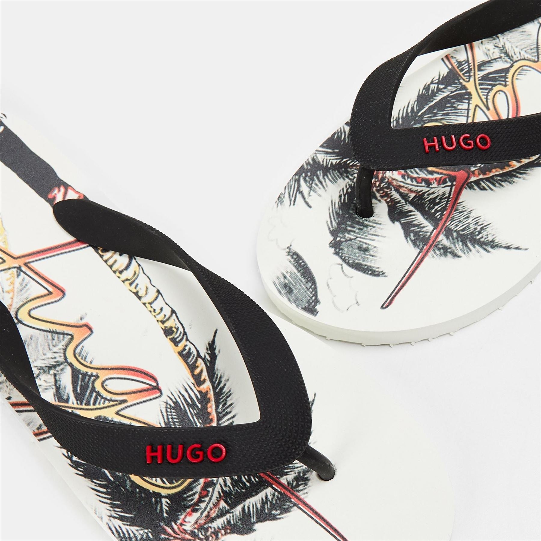 Hugo Arvel Thong Toe Graphic Print Flip Flops