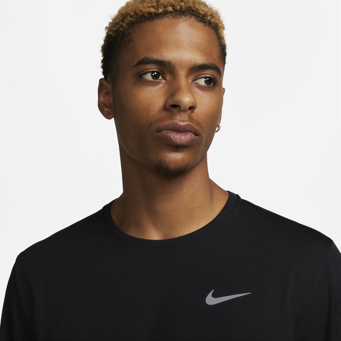 Nike Mens Miler Dri Fit Uv Long Sleeve Running Top