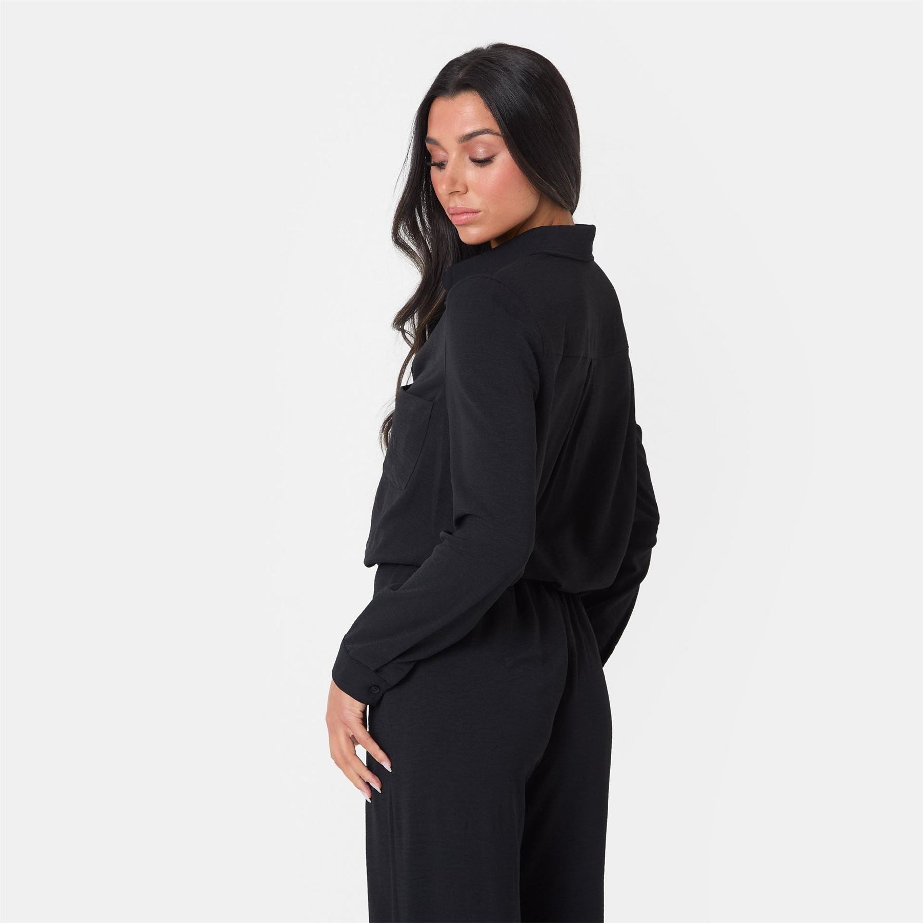 I Saw It First Crepe Long Sleeve Shirt