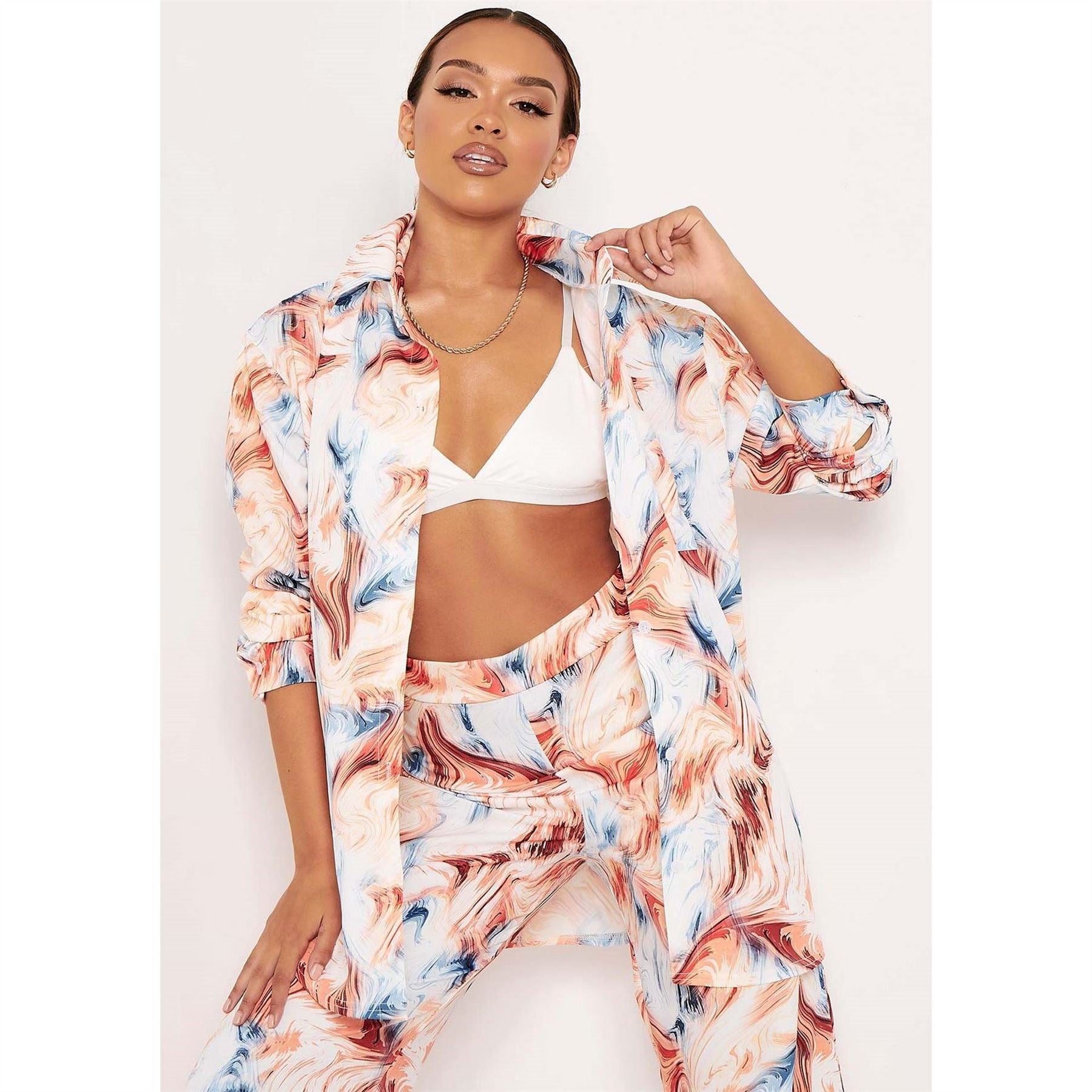 Missy Empire Print Oversized Shirt
