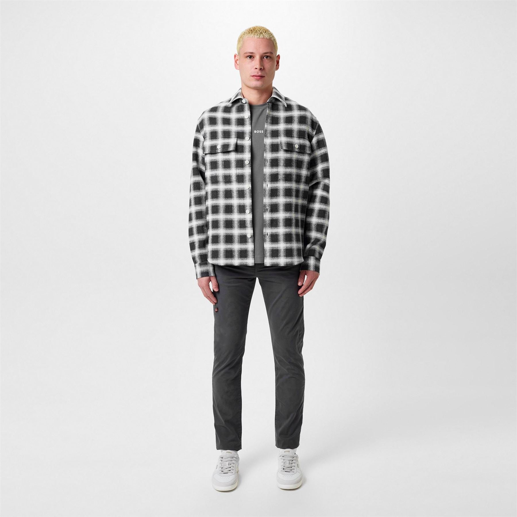 Boss C Owen Flannel Check Long Sleeve Overshirt