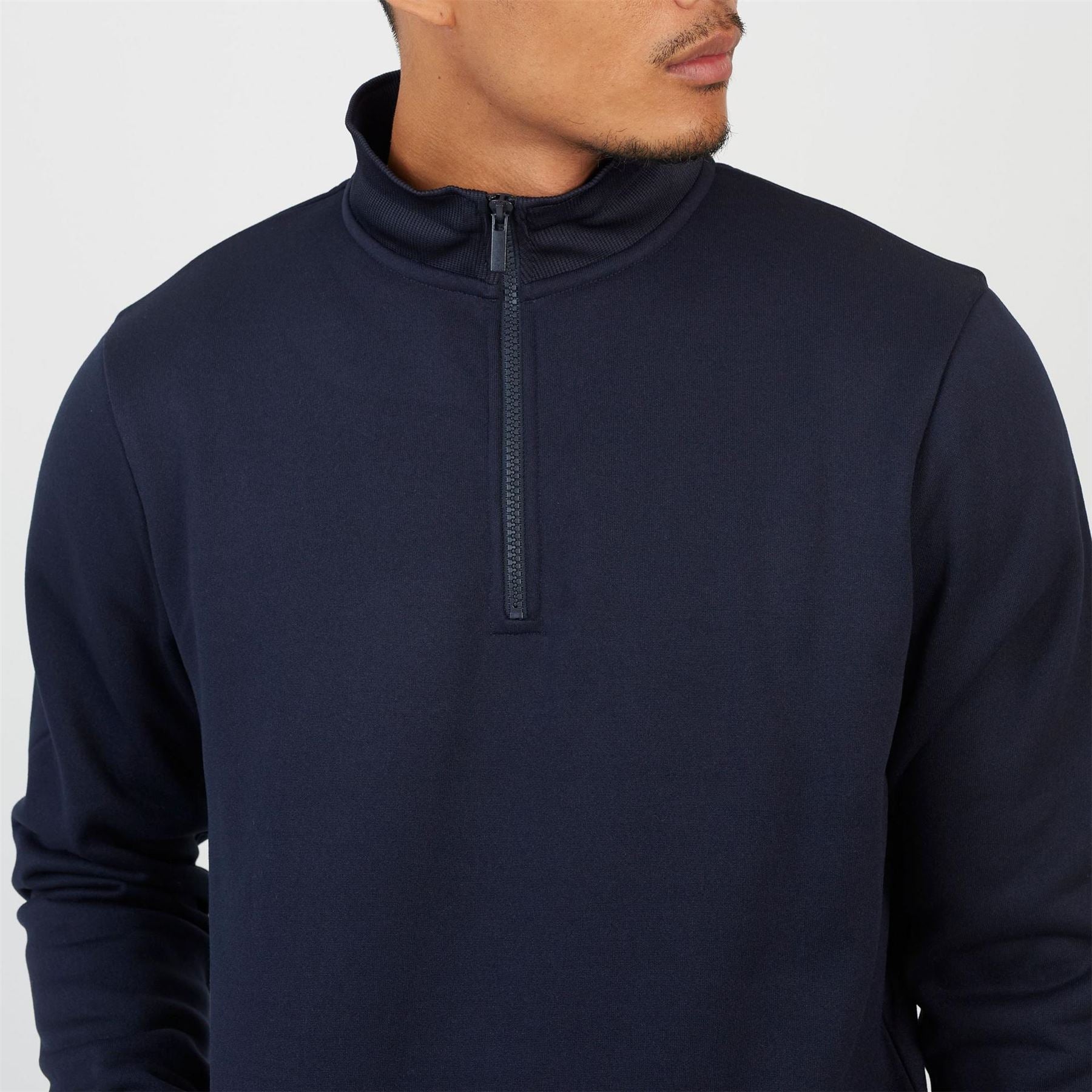 Brave Soul Mens Charcoal Funnel Neck Zip Sweatshirt