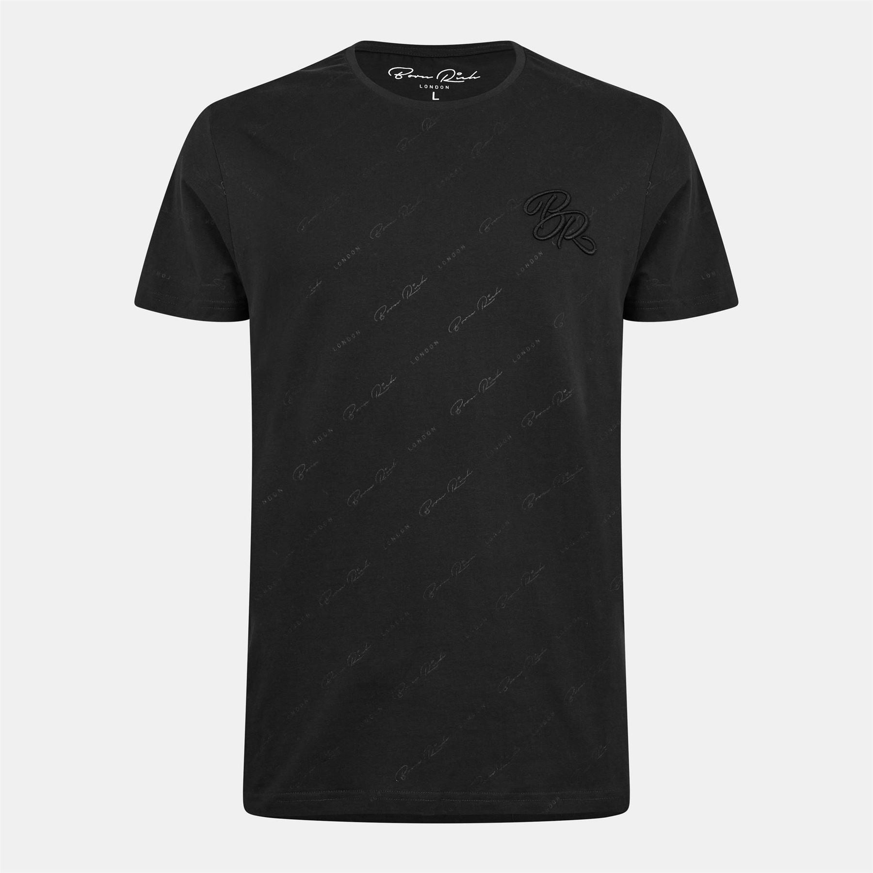 Born Rich Embroidered Crew Neck Short Sleeve Jersey T-Shirt