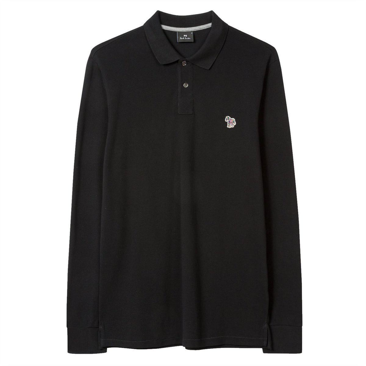 PS Paul Smith Zebra Embroidered Cotton Long Sleeve Polo Shirt