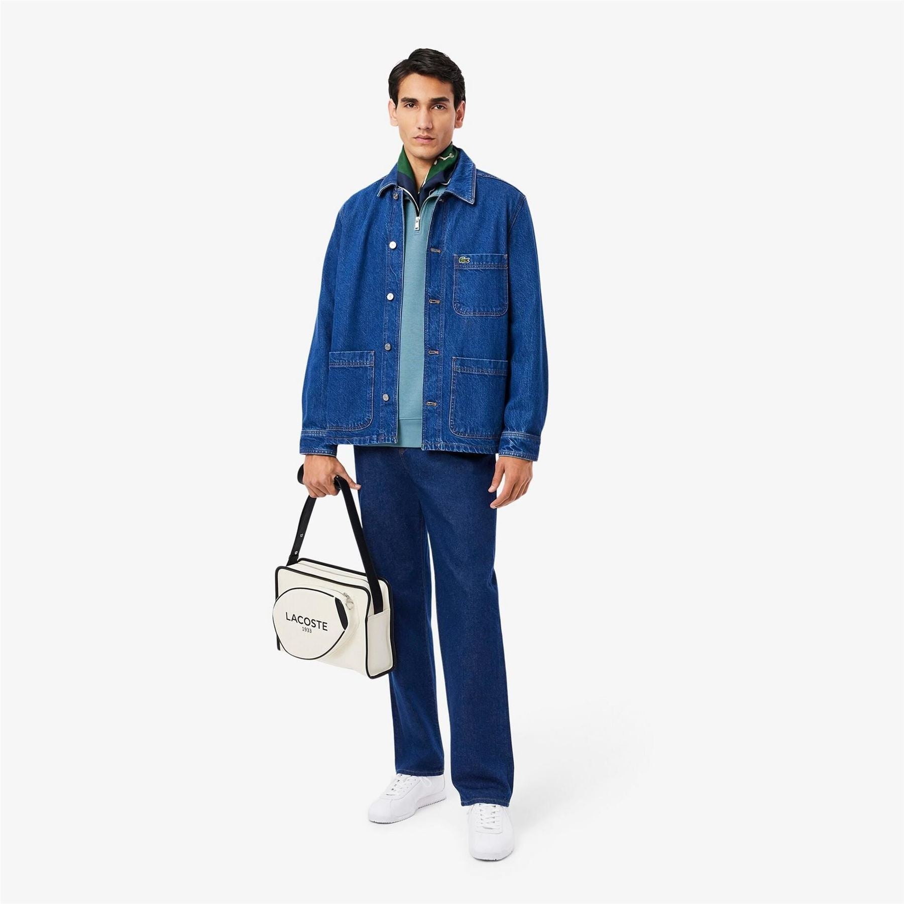 Lacoste Quarter Zip Fleece Top