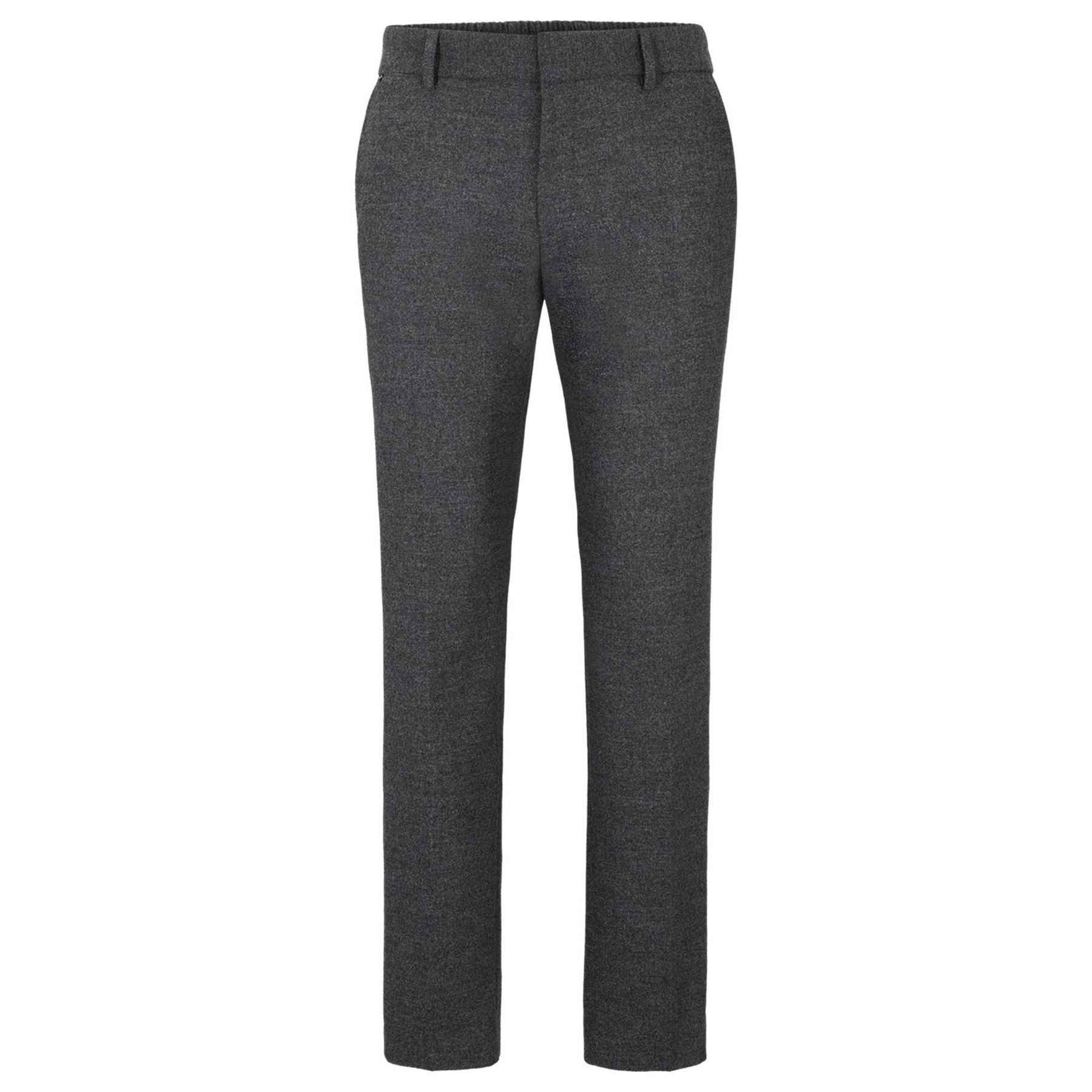 Boss Genius Solid Patterned Straight Trousers