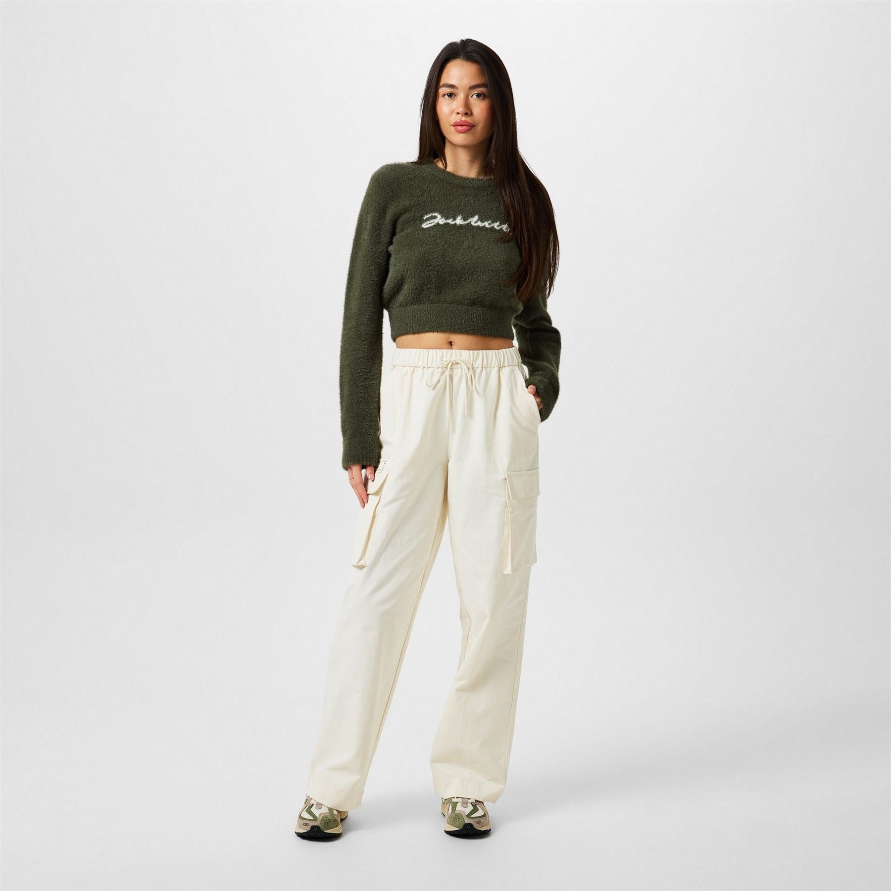 Jack Wills Jw Knitted Jacquard Cropped Crew Neck Jumper