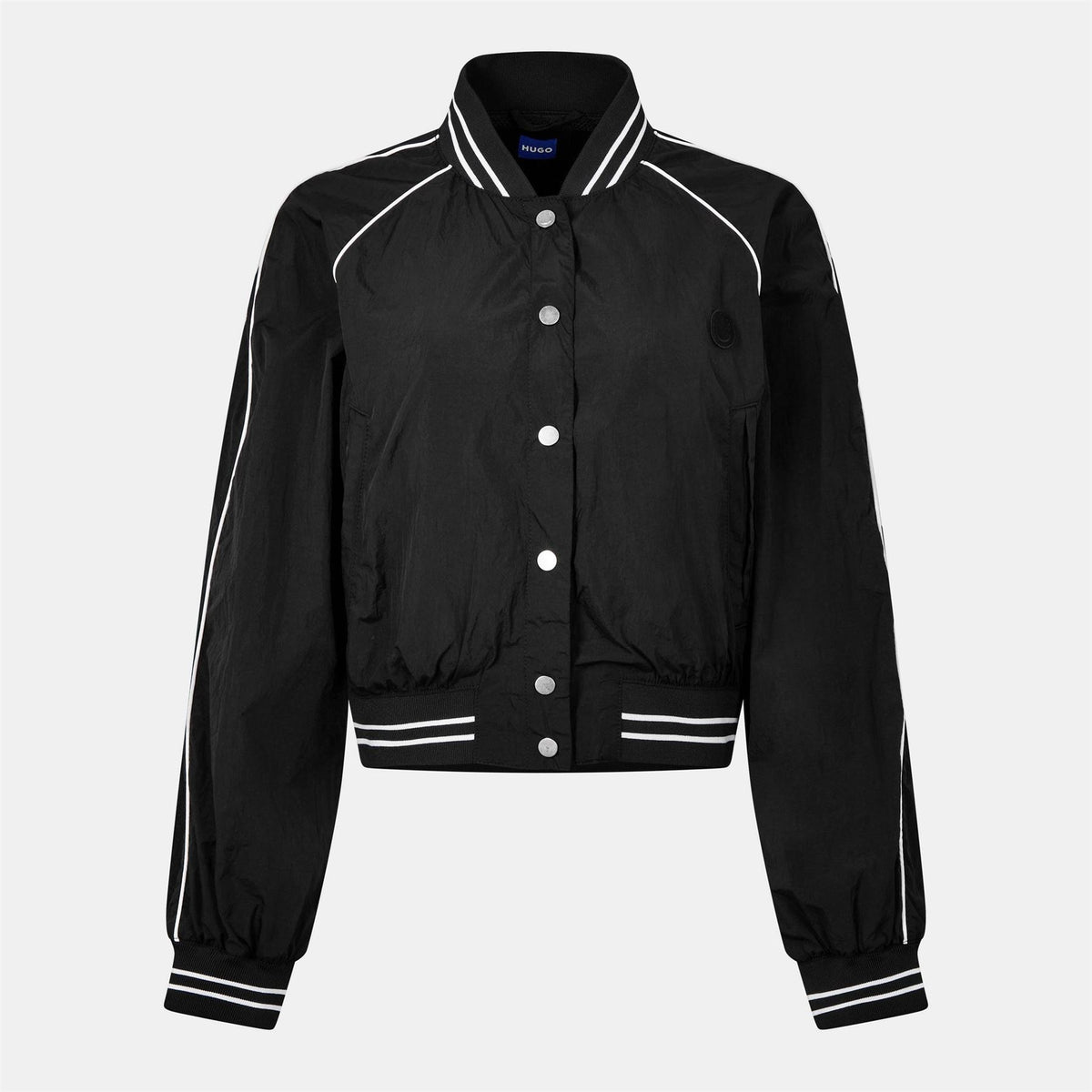 Hugo Adesa  Blue Long Sleeve Button Bomber Jacket