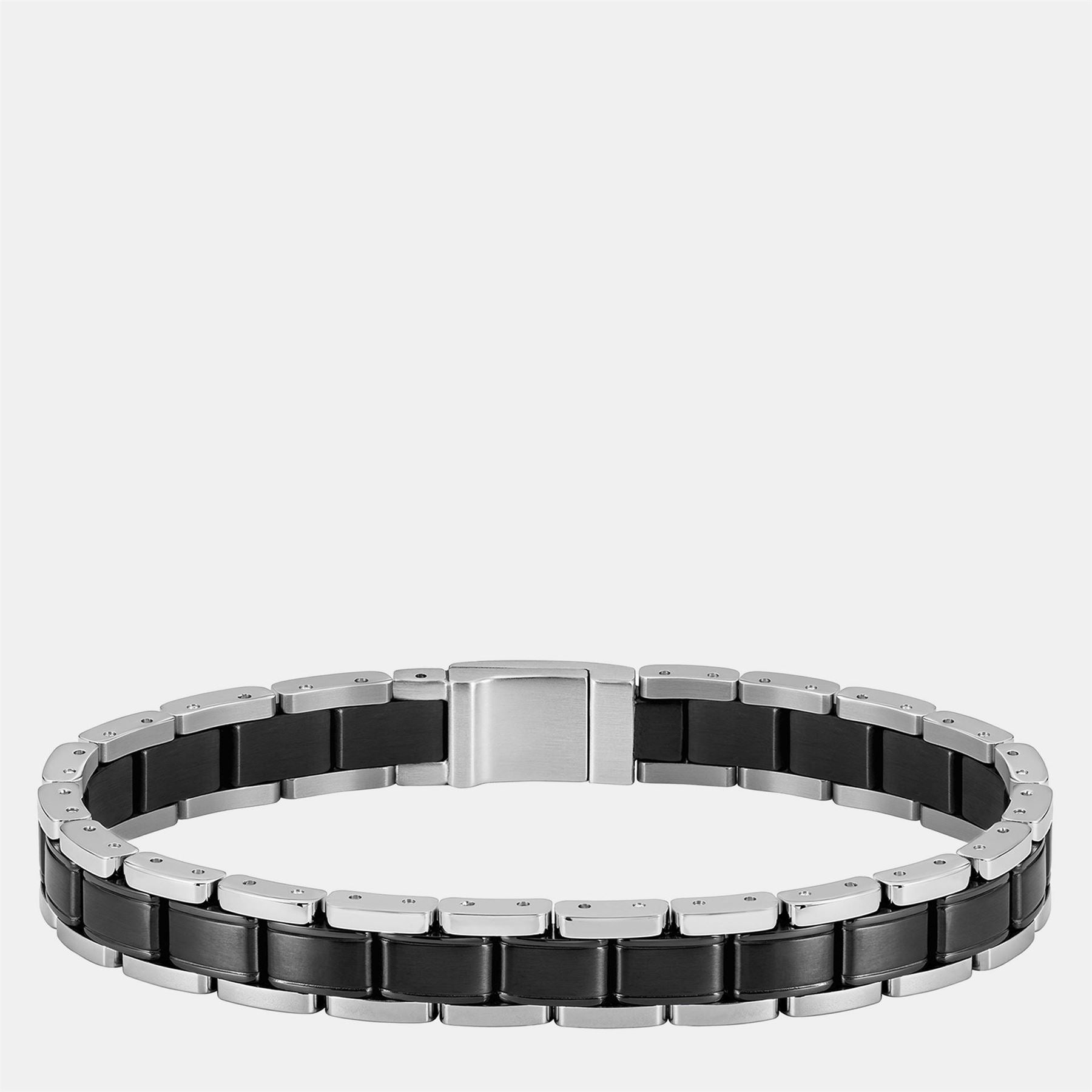 Boss Metal Link Essentials Ss  And  Black Ip Bracelet