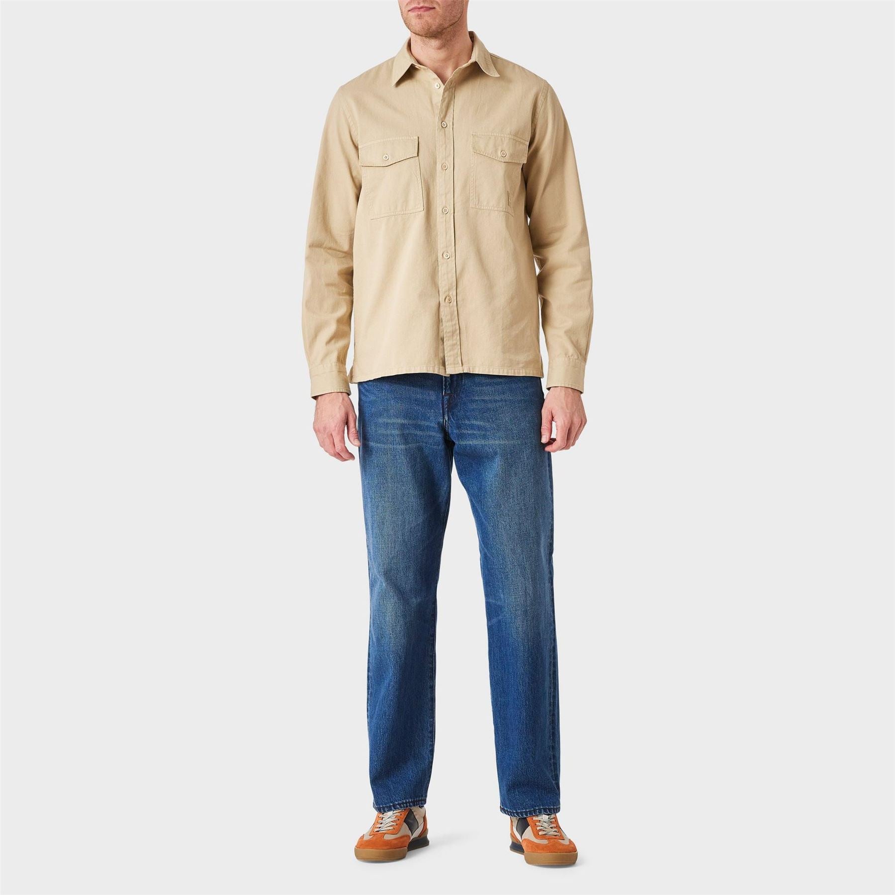 PS Paul Smith Solid Patterned Overshirt with Chest Pocket