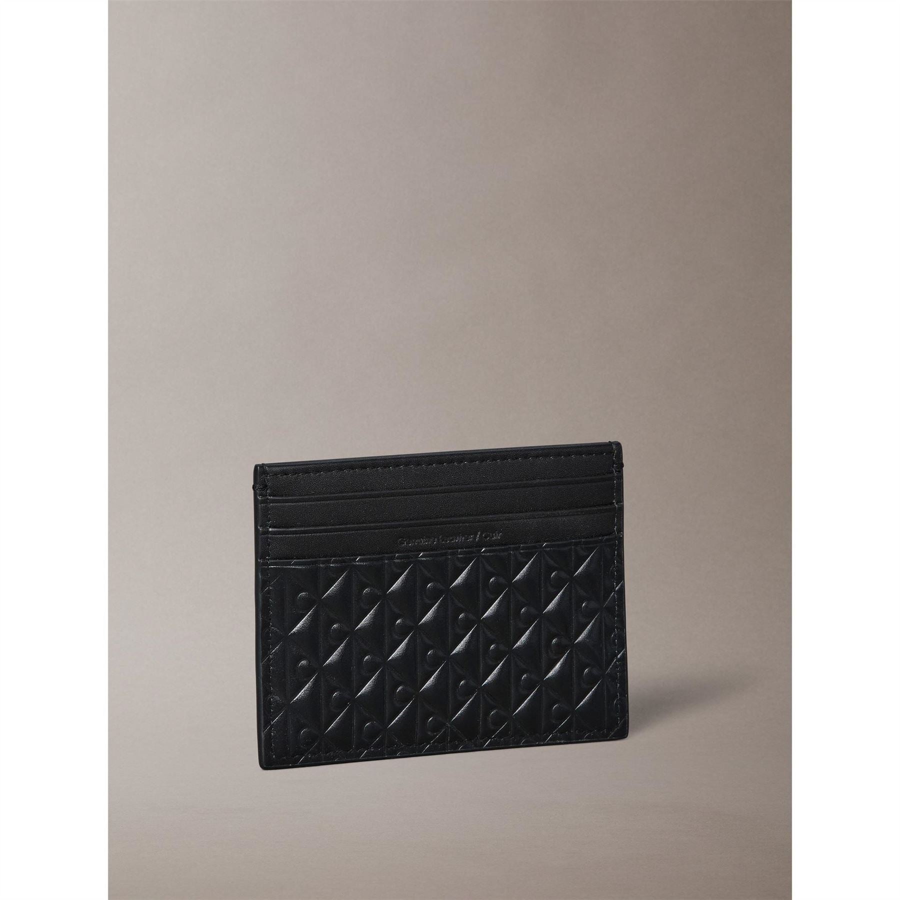 Calvin Klein Embossed Emblem Leather Card Holder