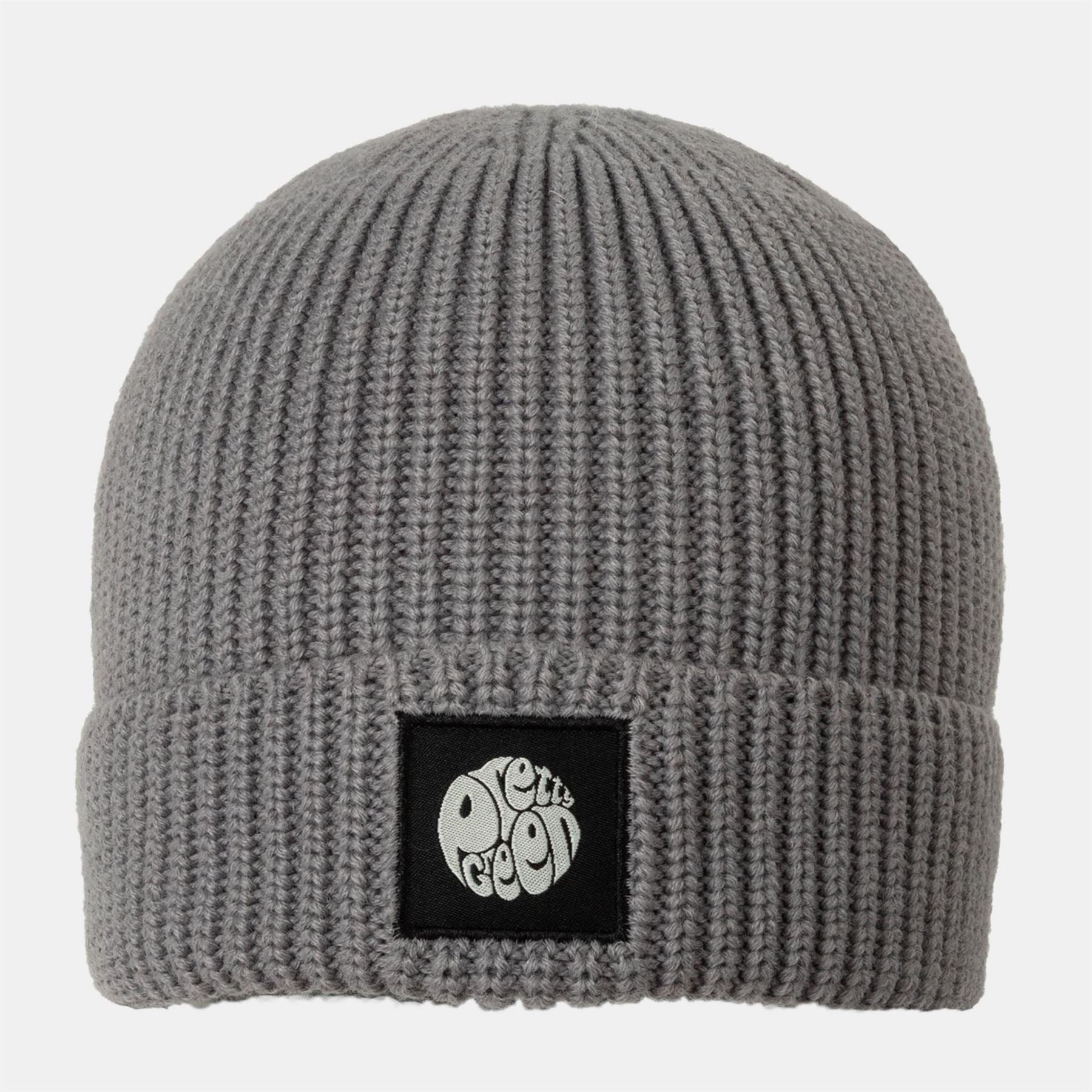 Pretty Green Adjustable Cuff Beanie With a Ribbed Pattern