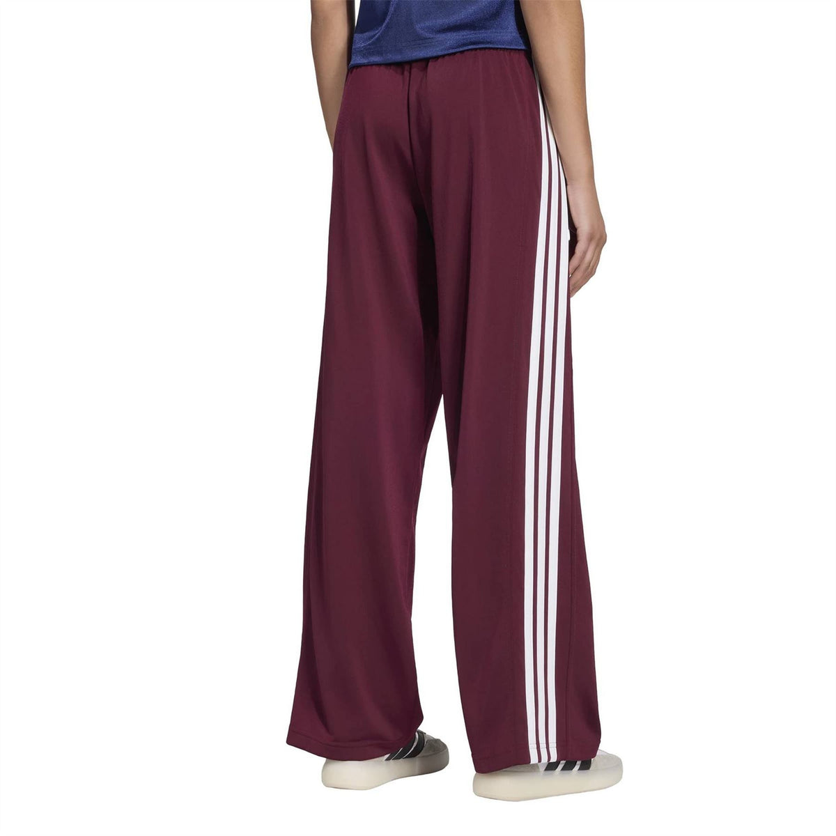 adidas Three Stripes Wide Leg Mid Rise Athletic Pants